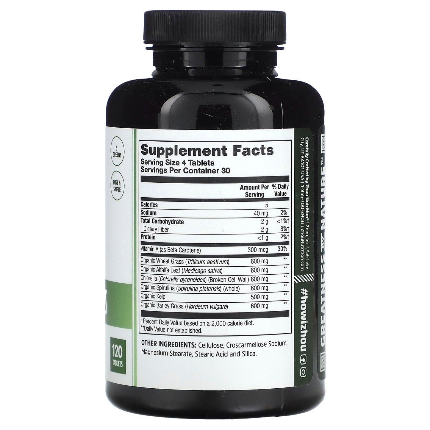 Zhou Nutrition, Total Greens, 120 Tablets - Image 2