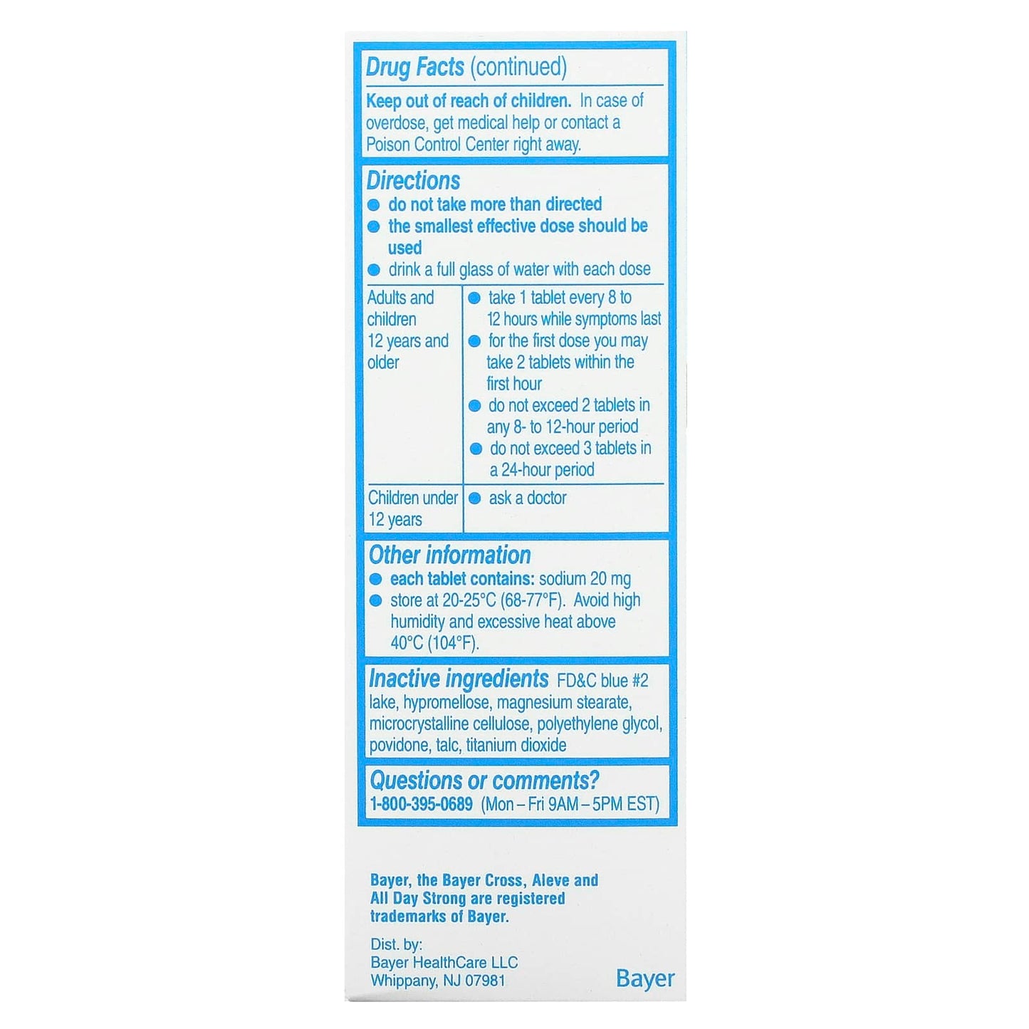 Aleve Headache Pain Relief 220mg Tablets - Fast and Long-Lasting - Image 2
