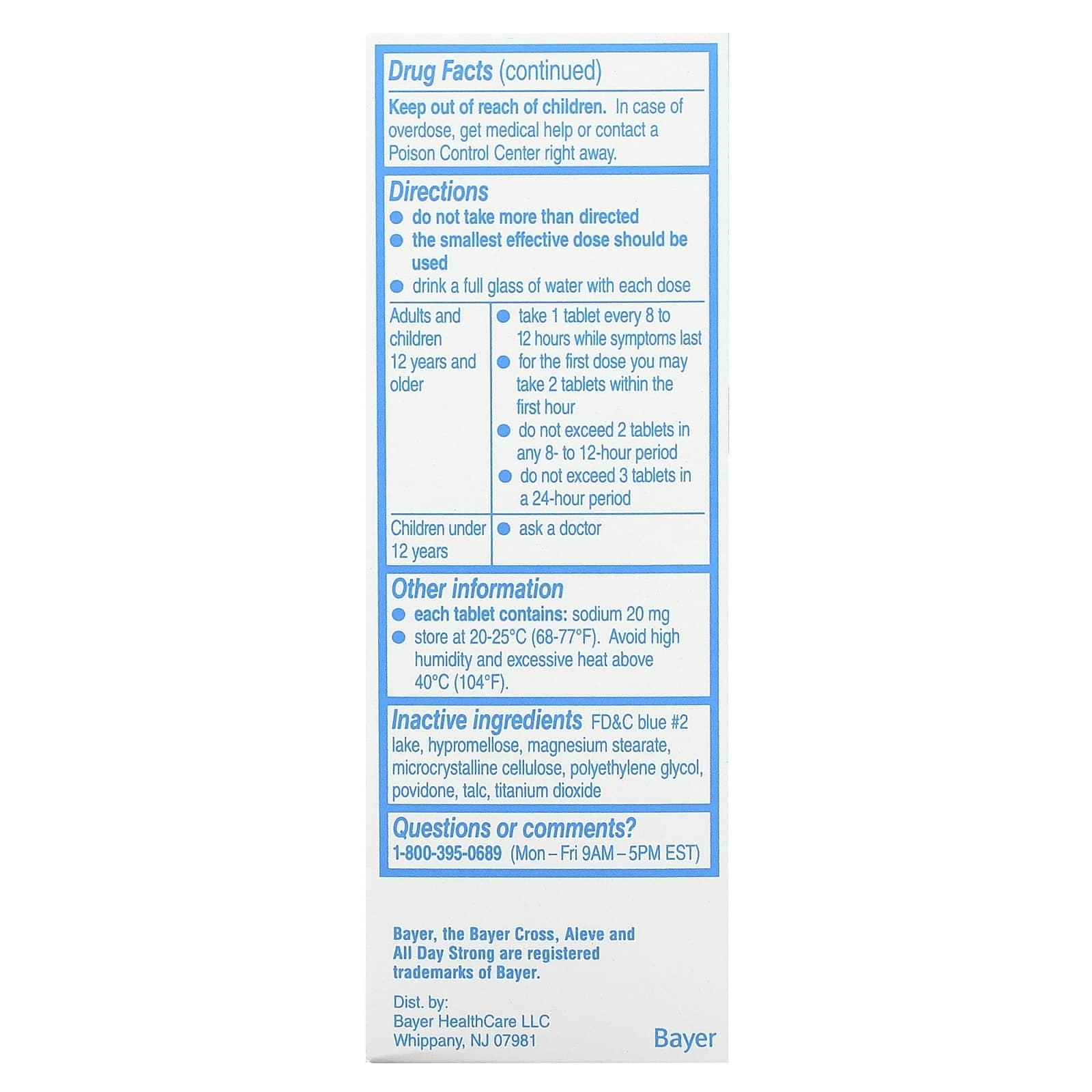 Aleve Headache Pain Relief 220mg Tablets - Fast and Long-Lasting - Image 2
