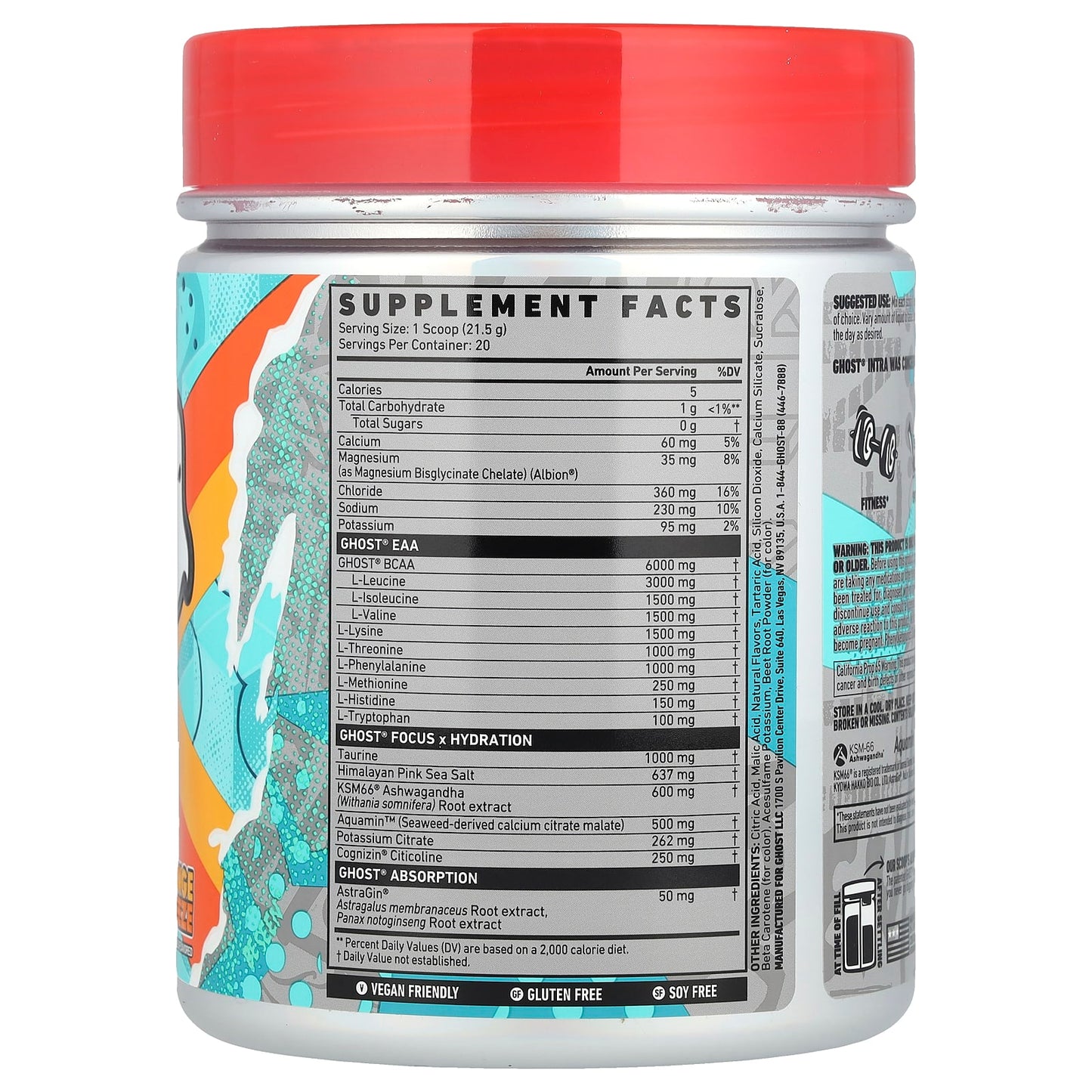 Ghost Intra Orange Squeeze, 15.2 oz (430 g) - Intra Workout Hydration - Image 2