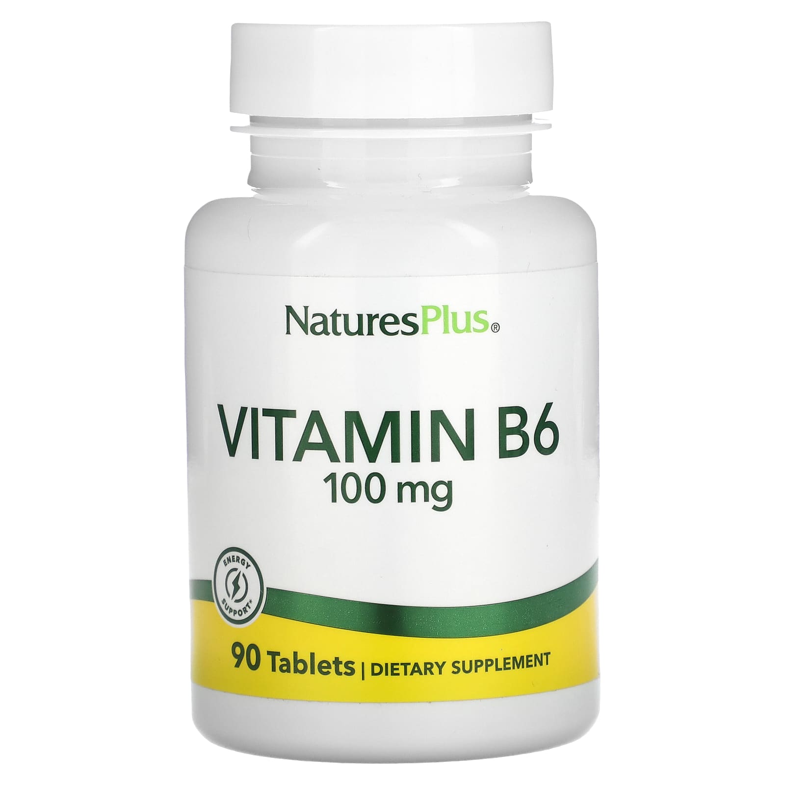 NaturesPlus, Vitamin B-6, 100 mg, 90 Tablets - Image 1