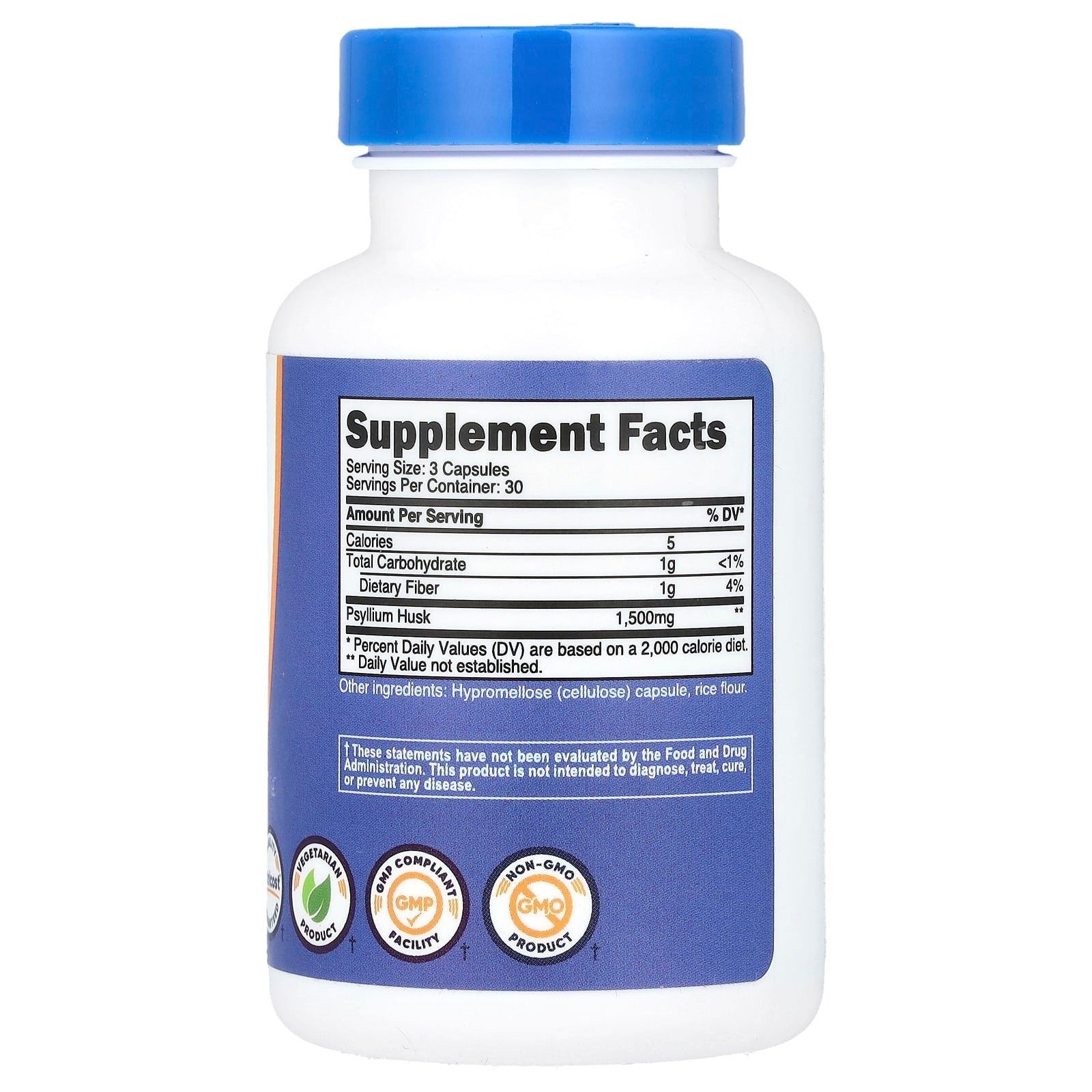 Nutricost, Psyllium Husk, 90 Capsules, (500 mg per Capsule) - Image 2