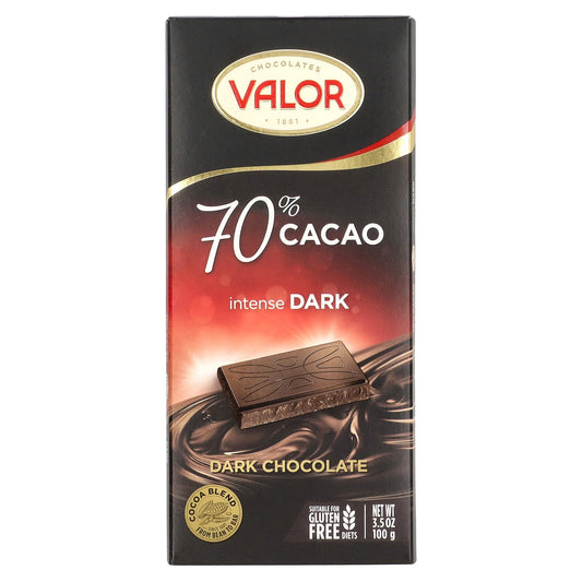 Valor, Intense Dark Chocolate, 70% Cacao, 3.5 oz (100 g) - Image 1