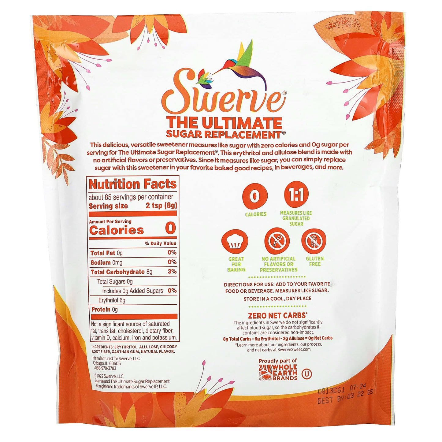 Swerve, Granular, Zero Calorie Sweetener, 24 oz (680 g) - Image 2