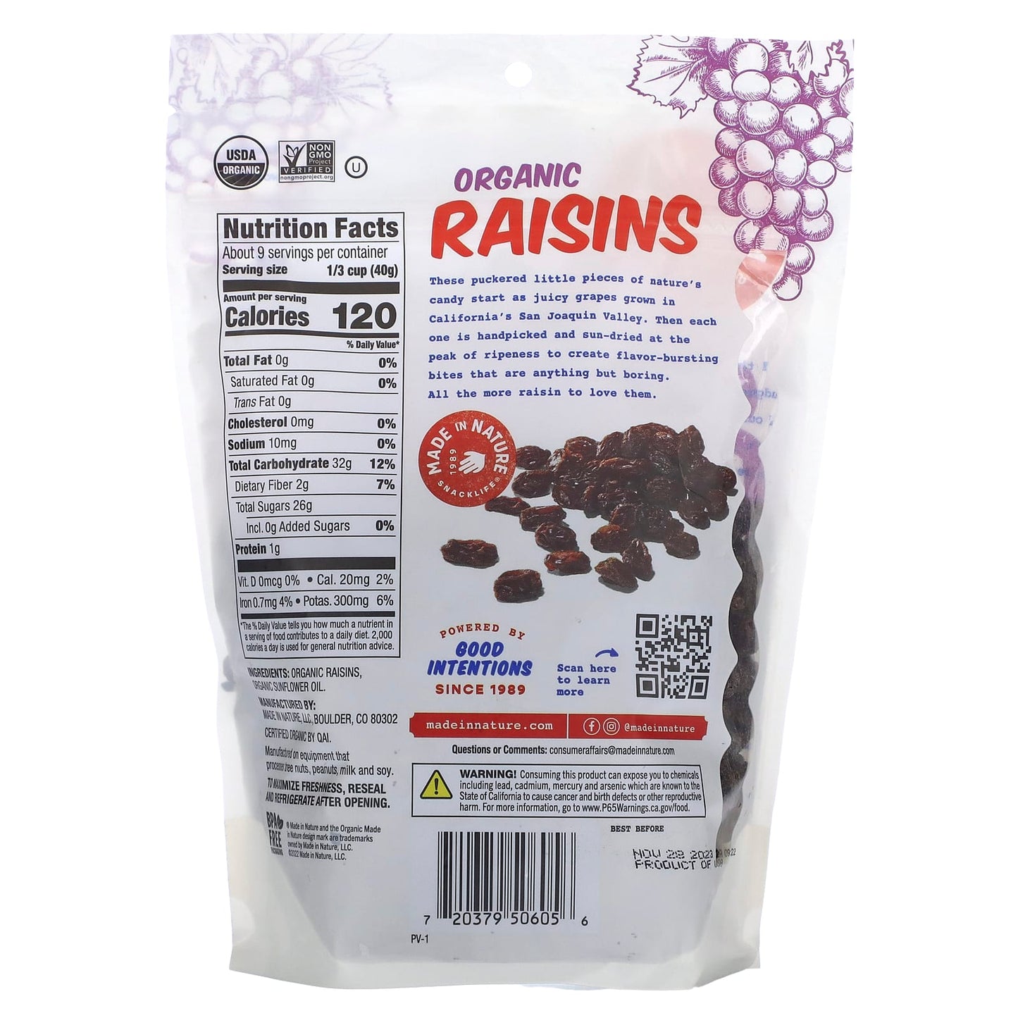 Made in Nature, Organic Raisins, 12 oz (340 g) - Image 2