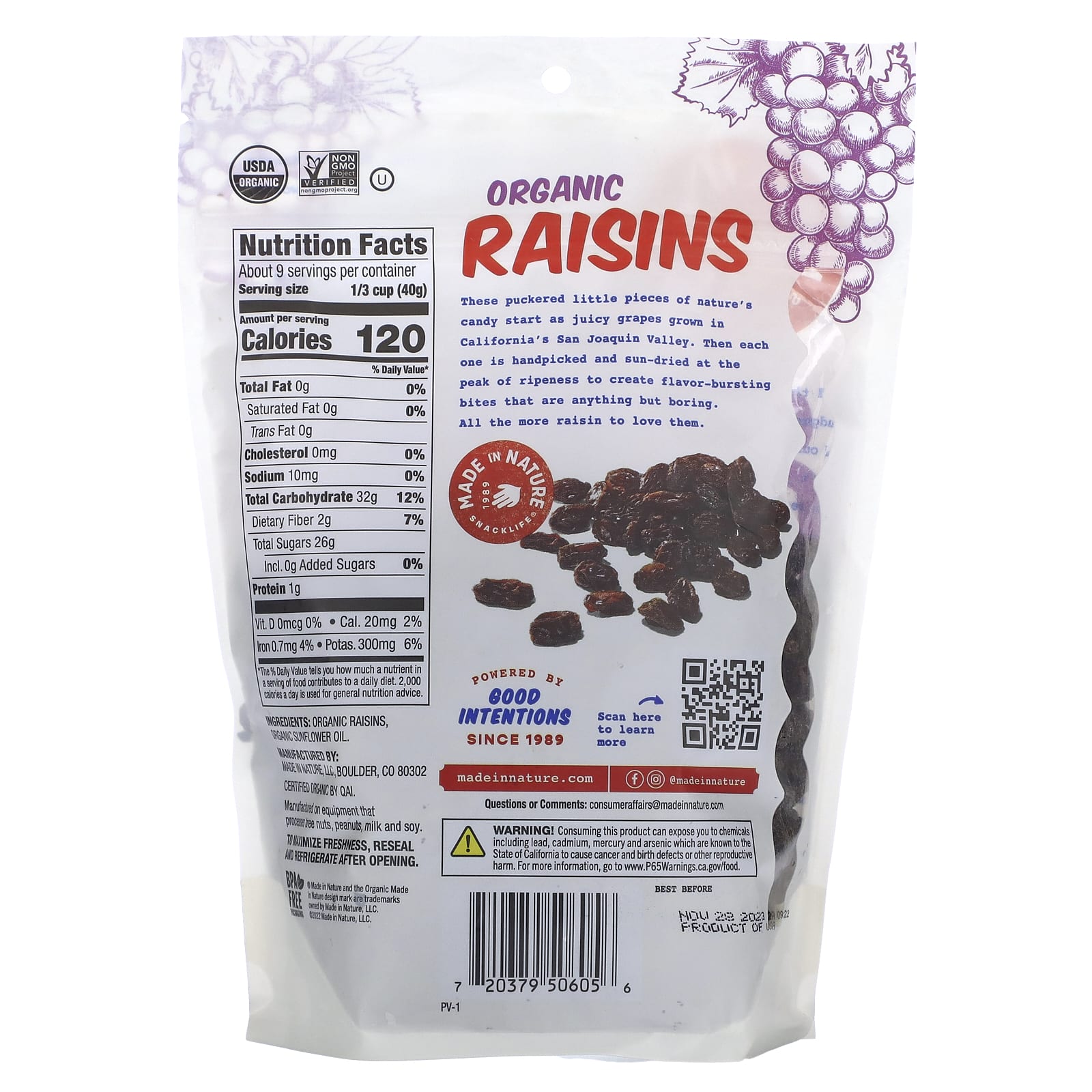 Made in Nature, Organic Raisins, 12 oz (340 g) - Image 2
