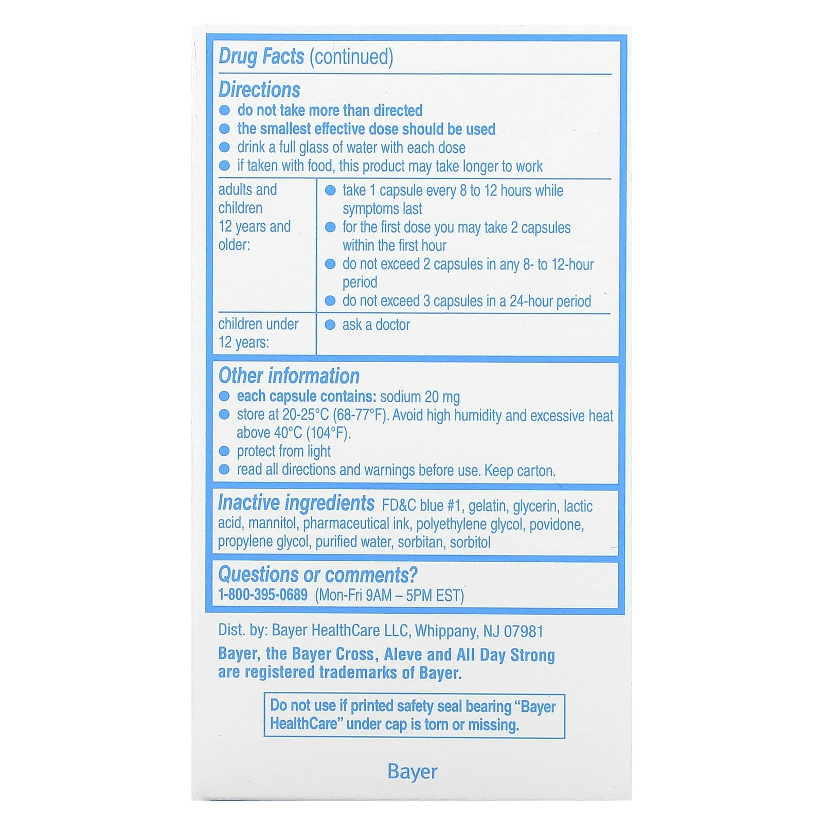 Aleve Naproxen Sodium Capsule Pain Relief, 220mg, 50 Count - Image 2