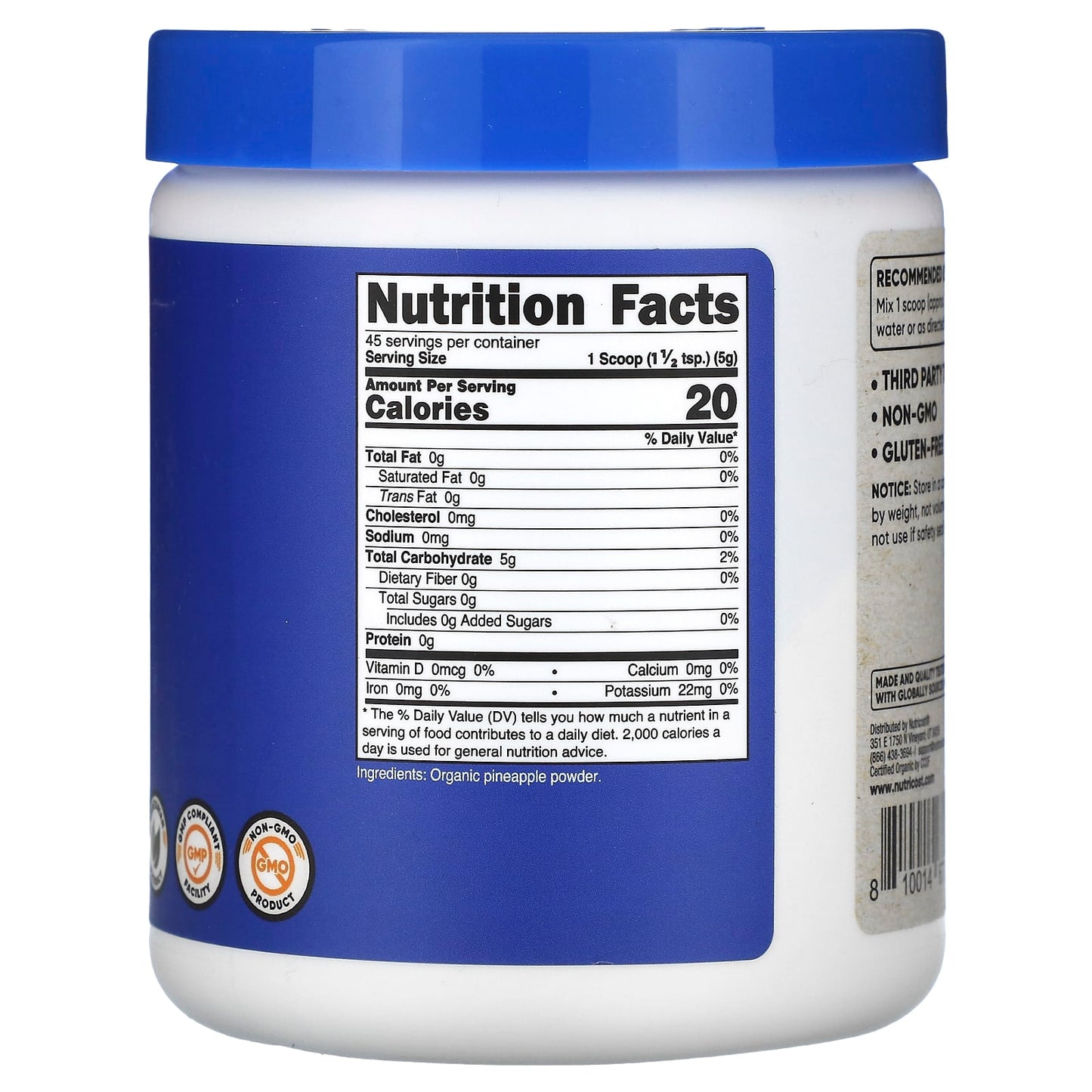 Nutricost, Organic Pineapple Powder, Unflavored, 8 oz (227 g) - Image 2
