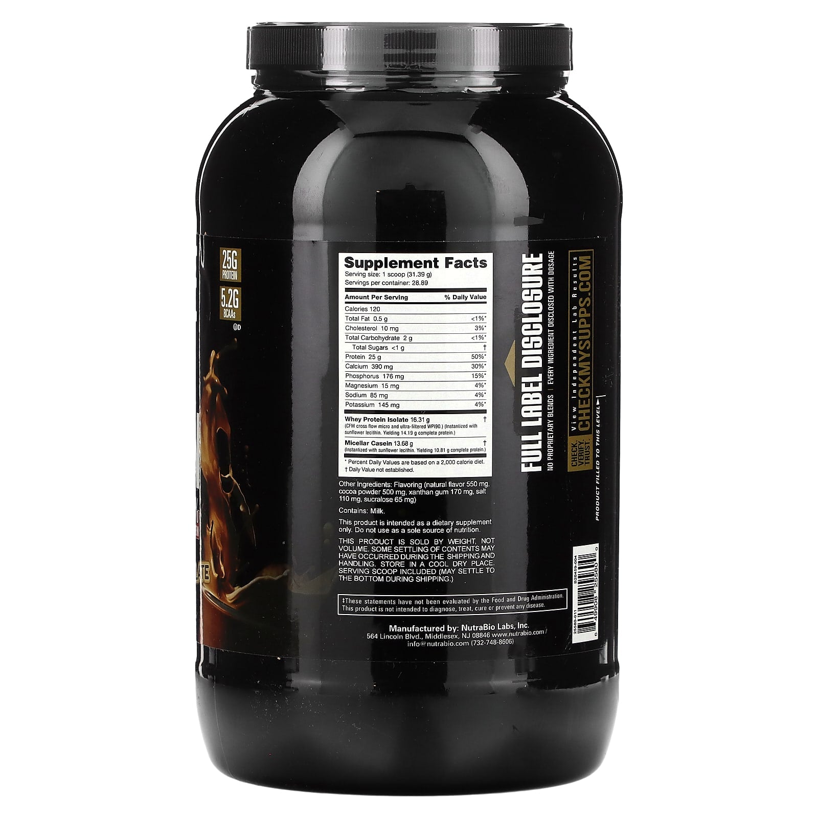 NutraBio, Muscle Matrix Protein, Dutch Chocolate, 2 lb (907 g) - Image 2