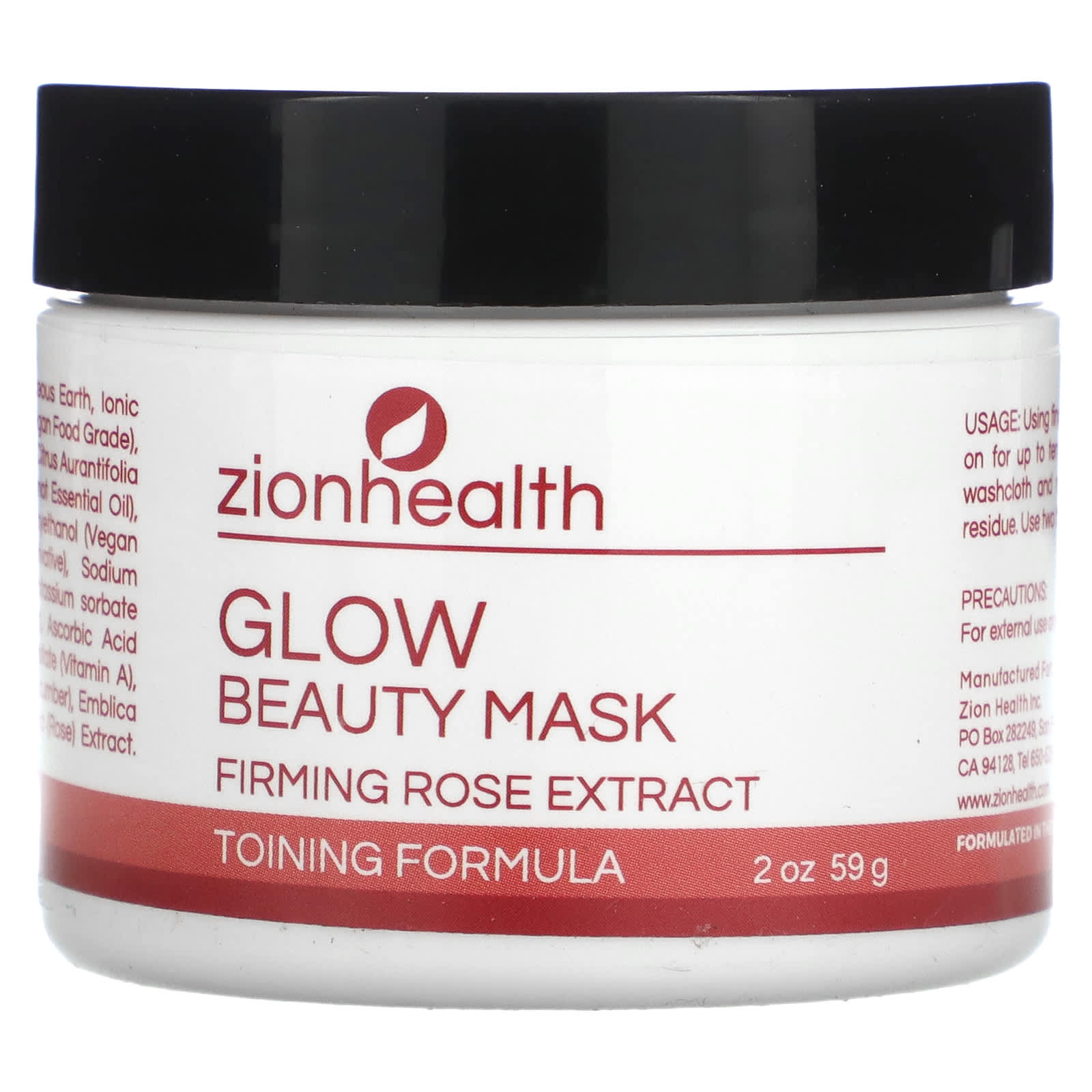 Zion Health, Glow Beauty Mask, Firming Rose Extract, 2 oz (56.69 g) - Image 1