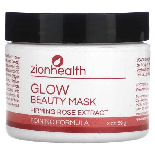 Zion Health, Glow Beauty Mask, Firming Rose Extract, 2 oz (56.69 g) - Image 1