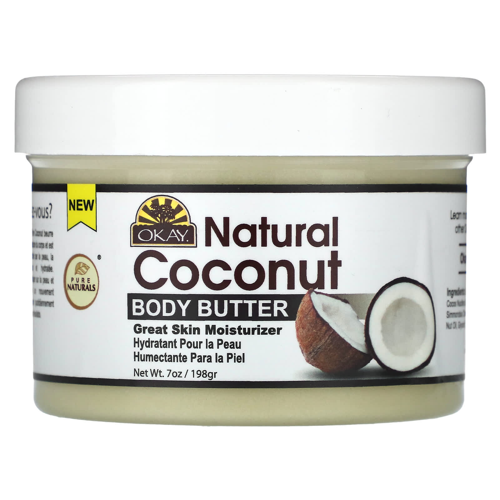 Okay Pure Naturals, Natural Coconut, Body Butter, 7 oz (198 g) - Image 1