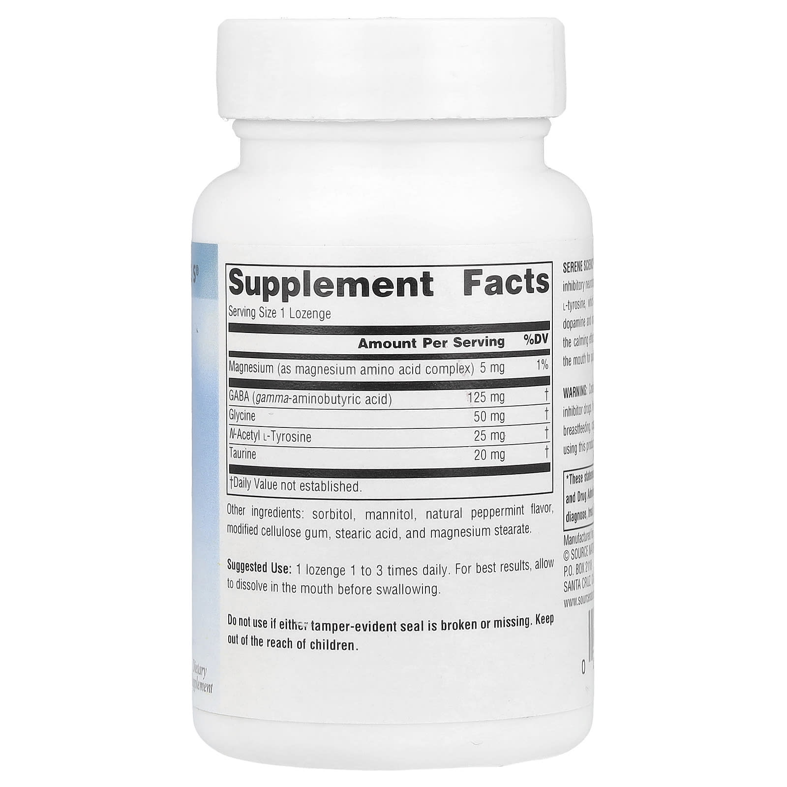Source Naturals, Serene Science®, GABA Calm®, Peppermint, 60 Lozenges - Image 2