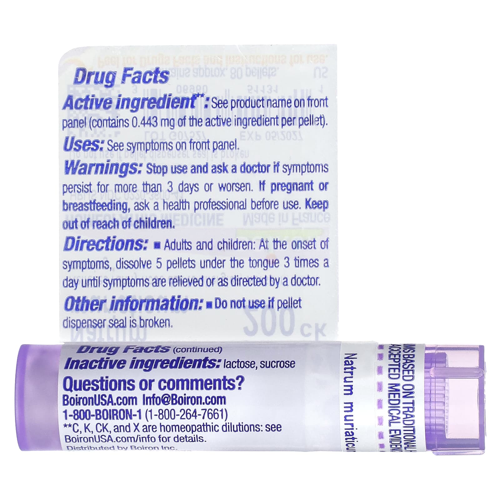 Boiron 200CK Natrum Muriaticum Allergy Relief Homeopathic Pellets - Image 2