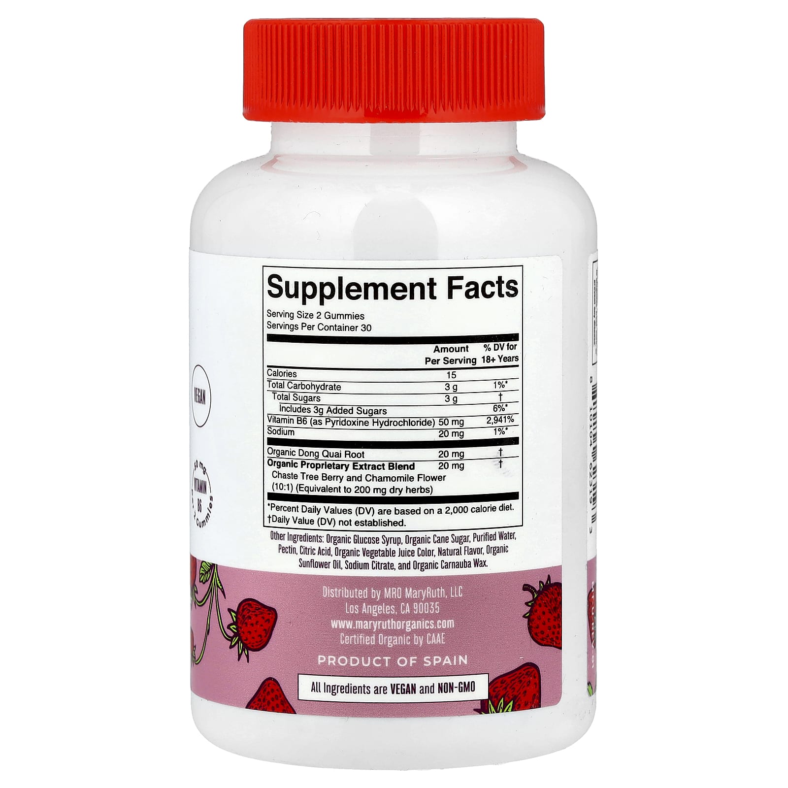 MaryRuth's, Organic Menstrual Support Gummies, Strawberry, 60 Gummies - Image 2