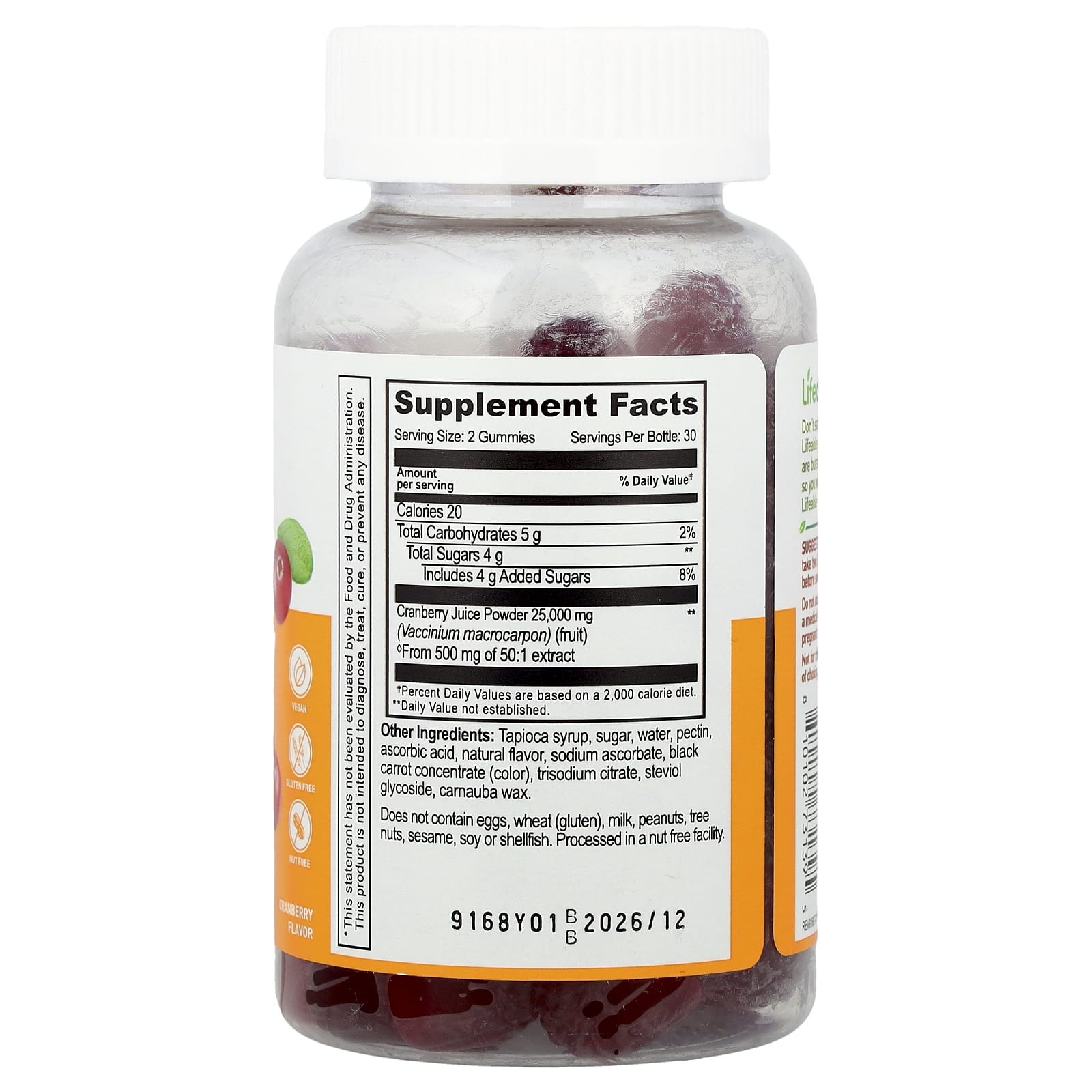 Lifeable, Cranberry Gummies, 60 Gummies (12,500 mg per Gummy) - Image 2