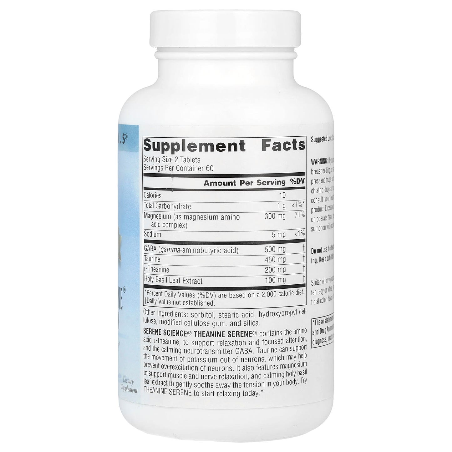 Source Naturals, Theanine Serene® With Magnesium, 120 Tablets - Image 2