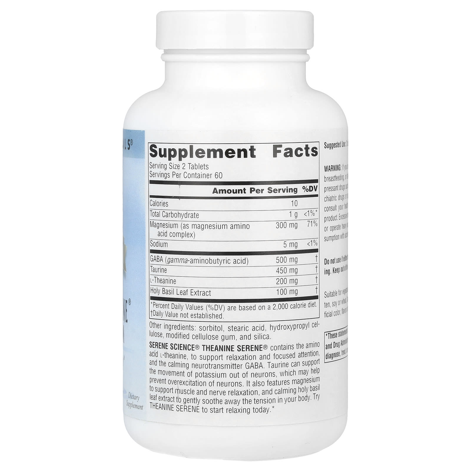 Source Naturals, Theanine Serene® With Magnesium, 120 Tablets - Image 2