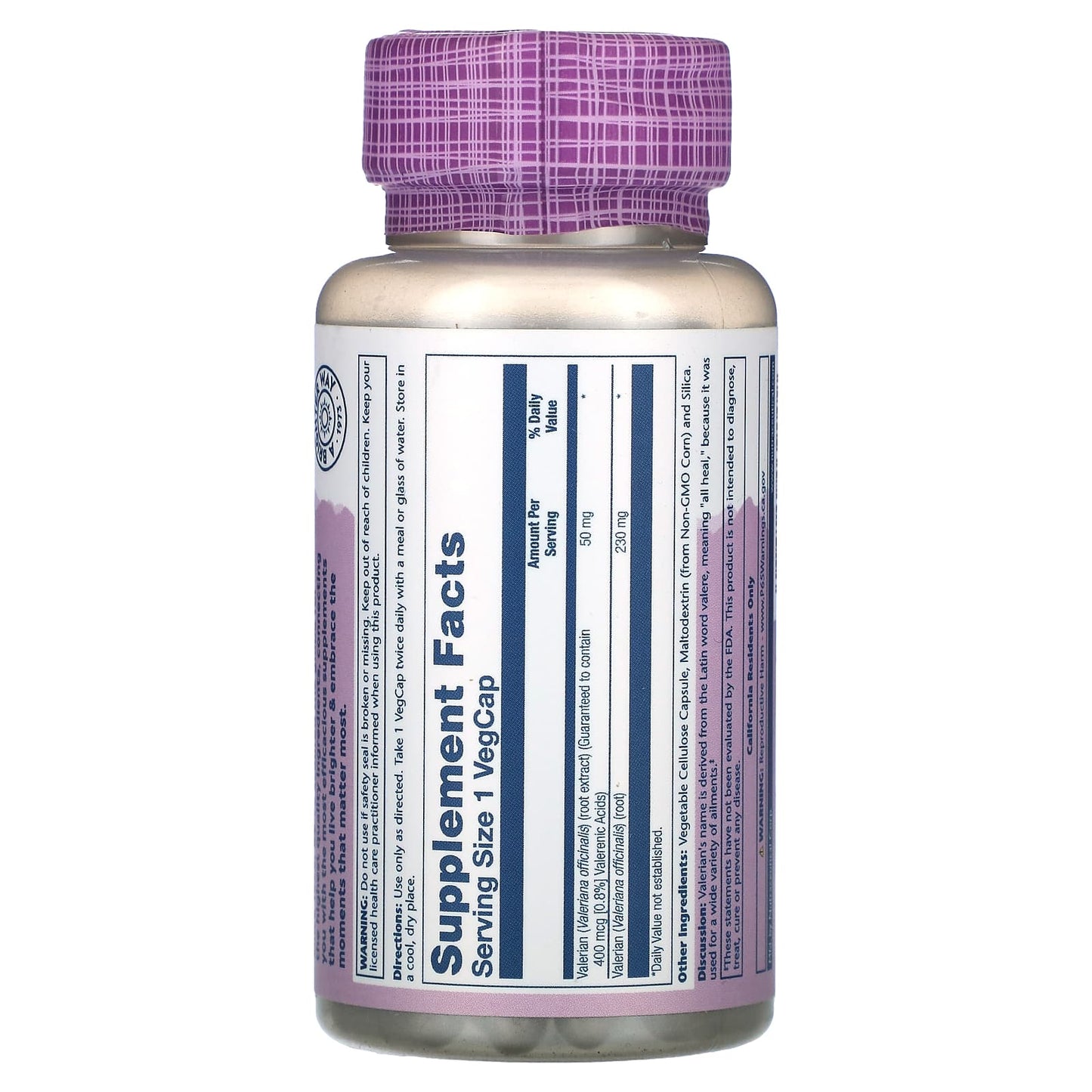 Solaray, Vital Extracts, Valerian, 60 VegCaps - Image 2