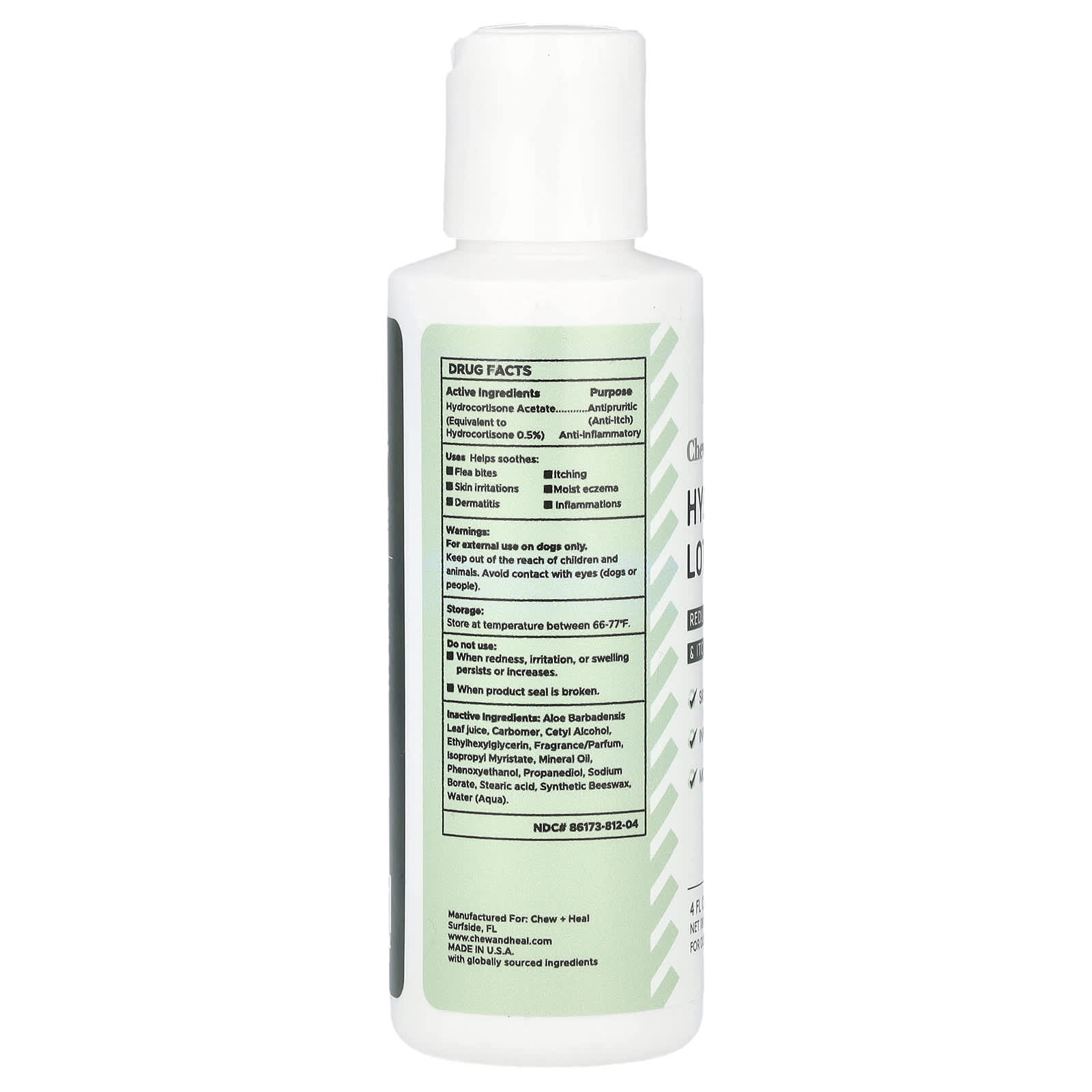 Chew + Heal Hydrocortisone Lotion for Dog Skin Irritations, 4 fl oz - Image 2
