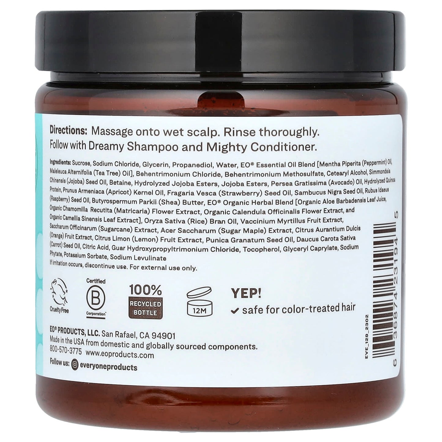 Everyone Scalp Scrub for All Hair Types, Peppermint + Tea Tree, 8 oz - Image 2
