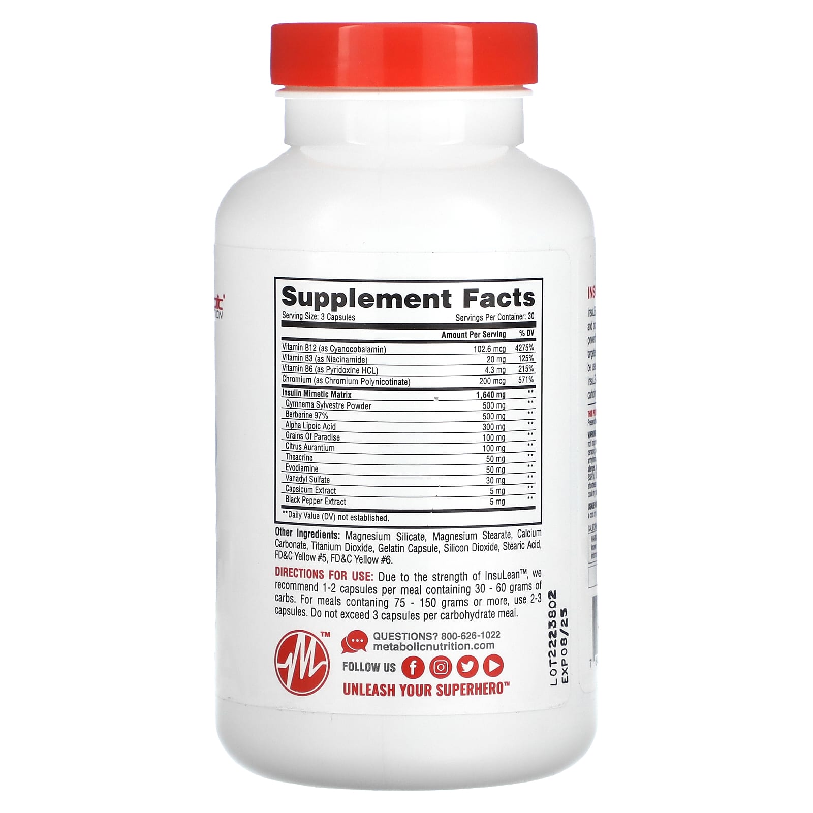 Metabolic Nutrition, Insulean, 90 Capsules - Image 2