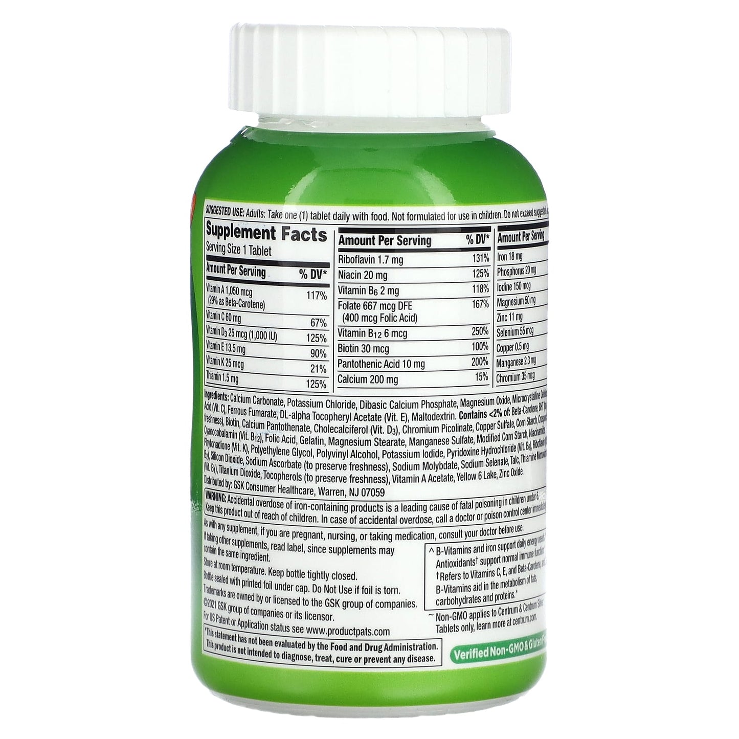 Centrum Adult Multivitamin Supplement 200 Tablets - Image 2