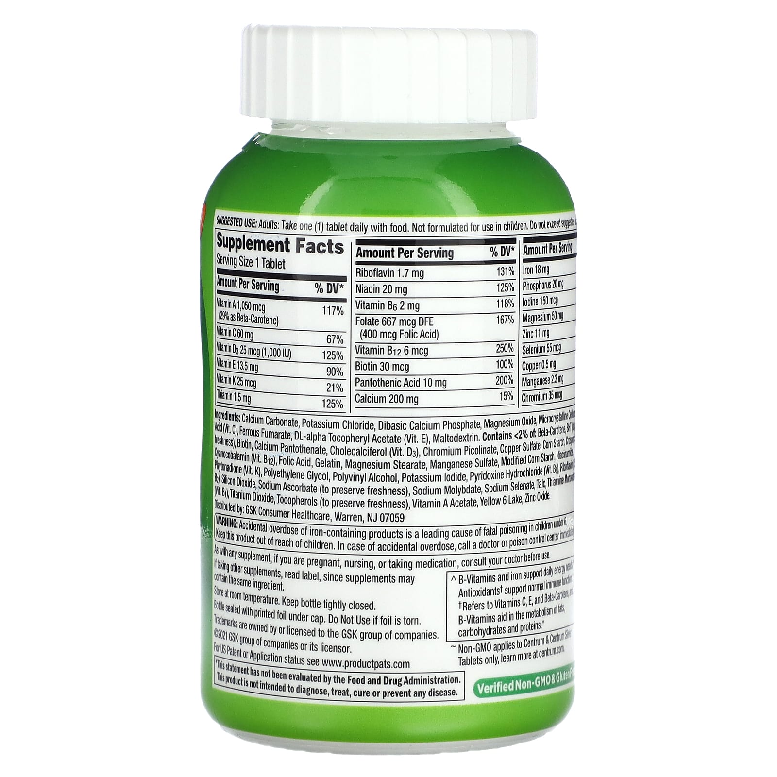 Centrum Adult Multivitamin Supplement 200 Tablets - Image 2