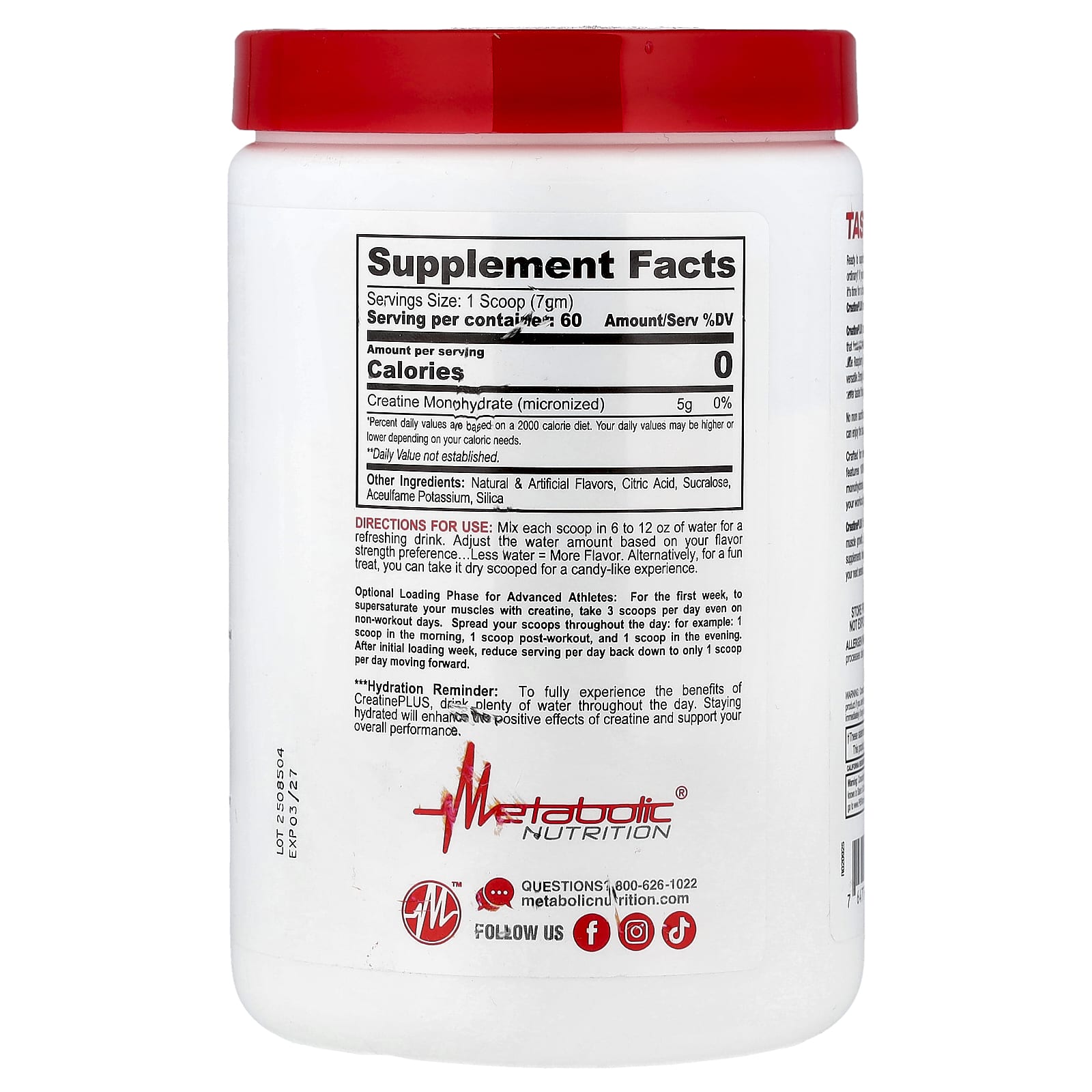 Metabolic Nutrition, Micronized Creatine Plus™, Grape, 420 g - Image 2