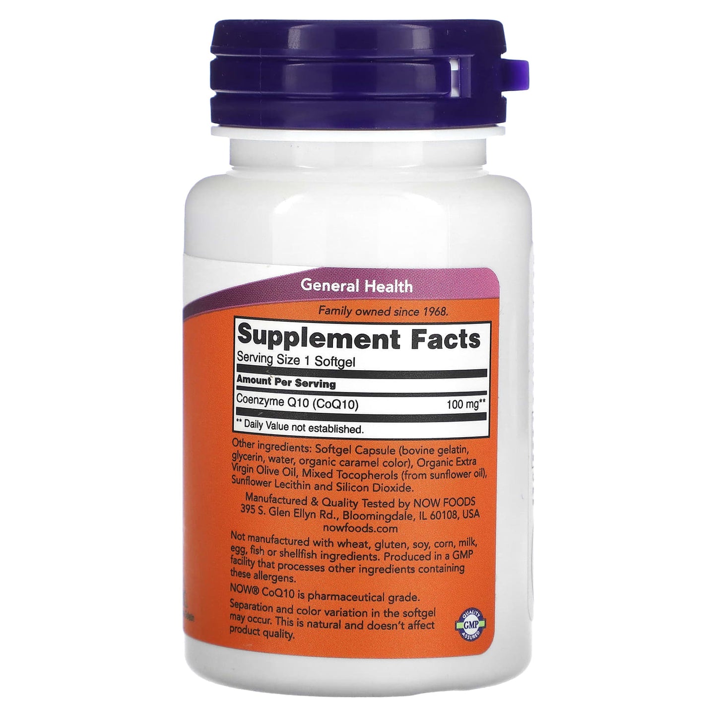 NOW Foods, CoQ10, 100 mg, 50 Softgels - Image 2