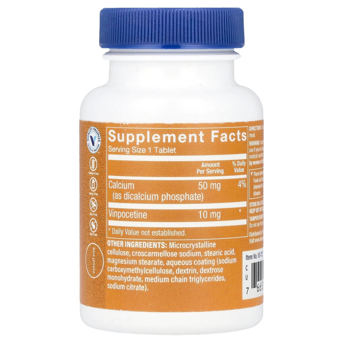 The Vitamin Shoppe, Vinpocetine, 10 mg, 120 Tablets - Image 2