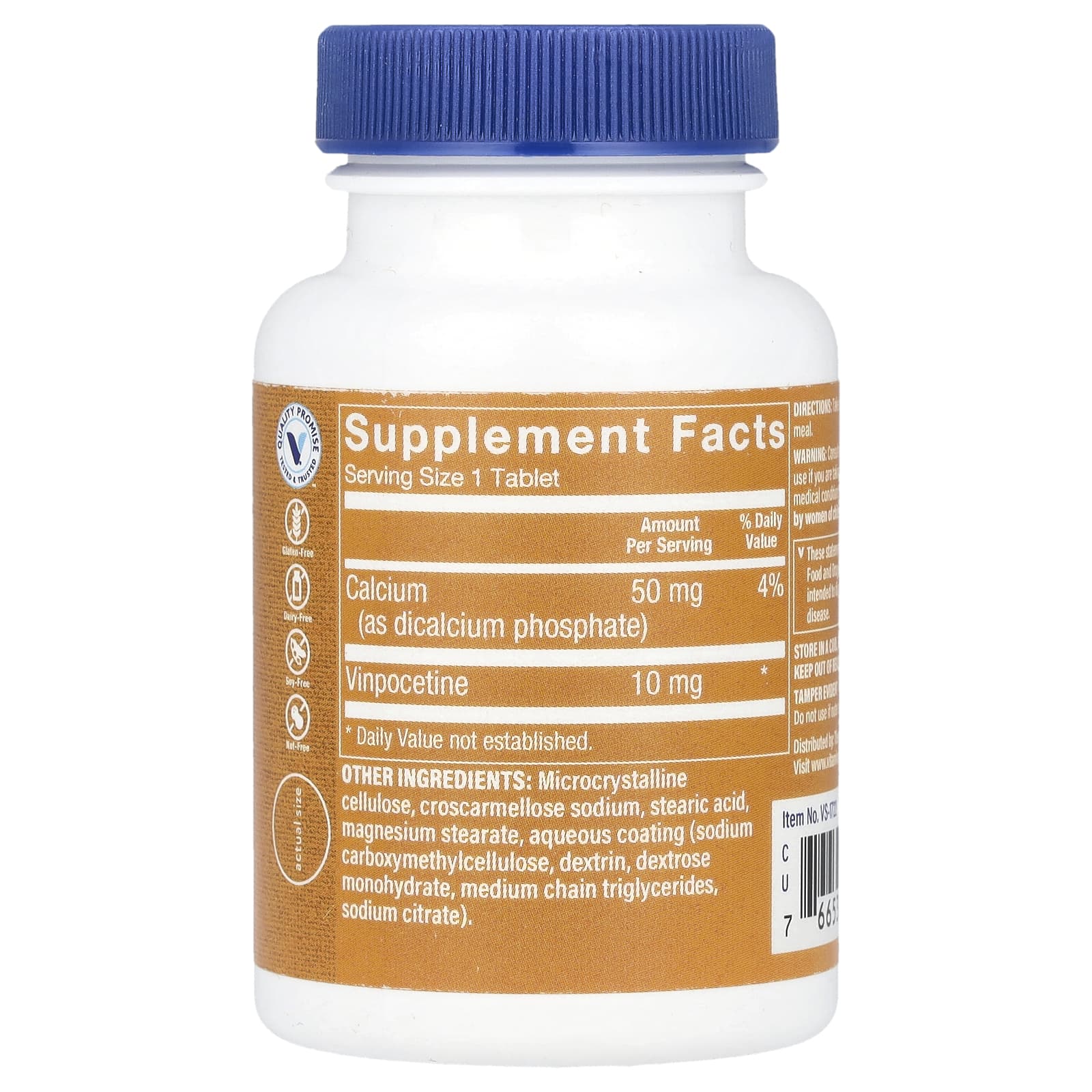 The Vitamin Shoppe, Vinpocetine, 10 mg, 120 Tablets - Image 2