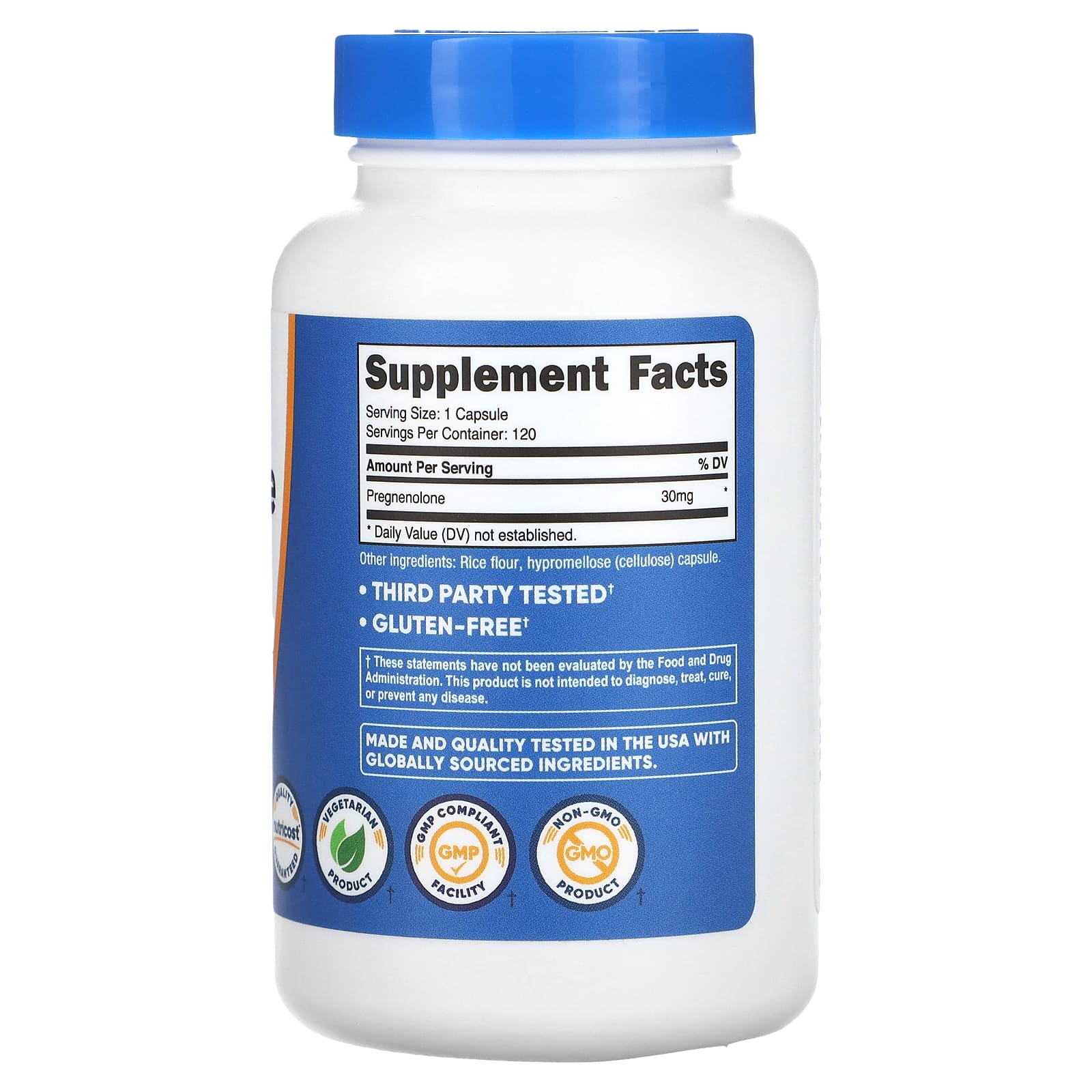 Nutricost, Pregnenolone, 30 mg, 120 Capsules - Image 2