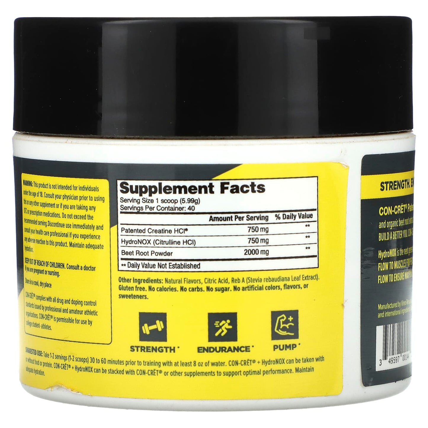 Con-Cret, +Nitric Oxide With HydroNOX, Blood Orange Berry, 239.54 g