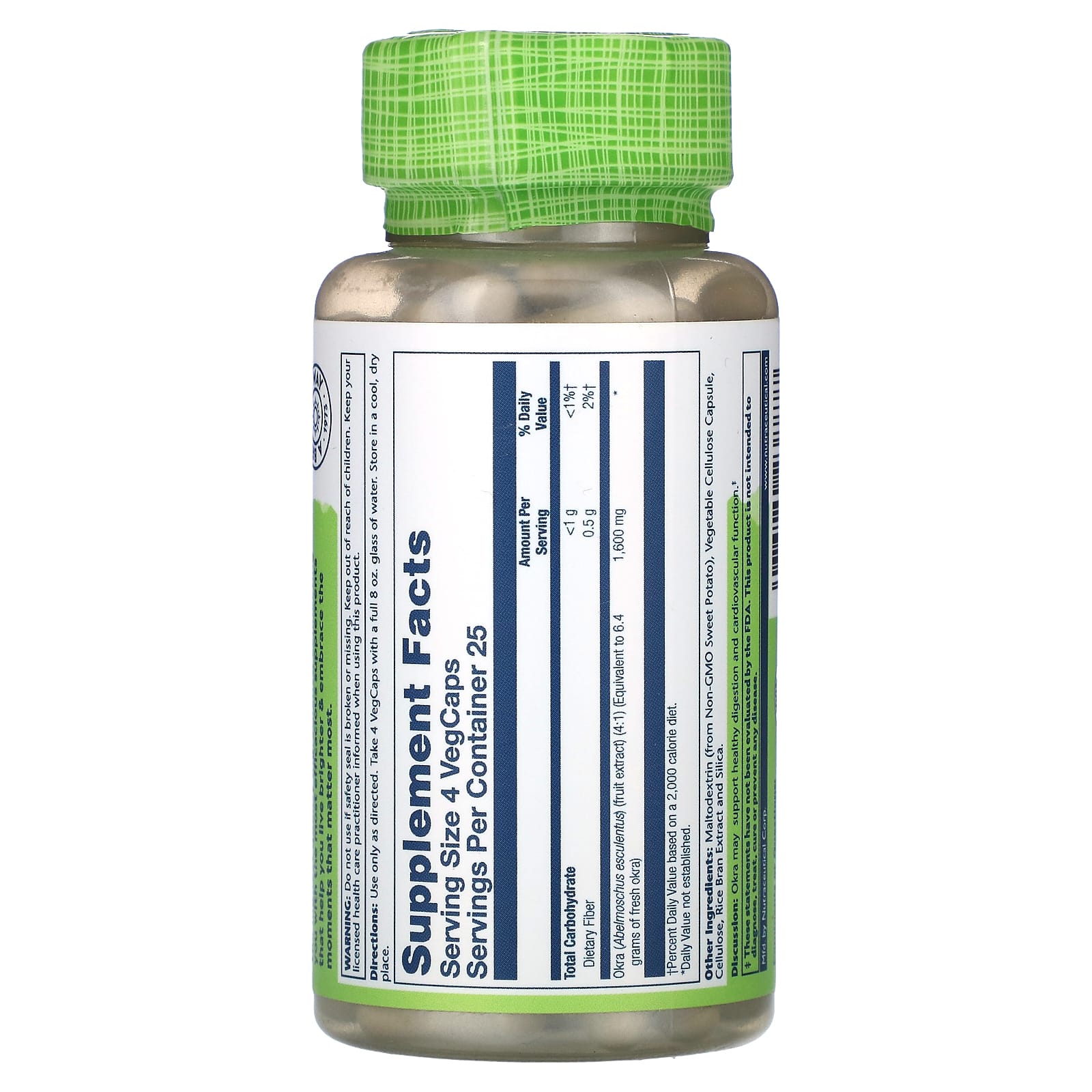 Solaray, True Herbs, Okra, 100 VegCaps (400 mg per Capsule) - Image 2