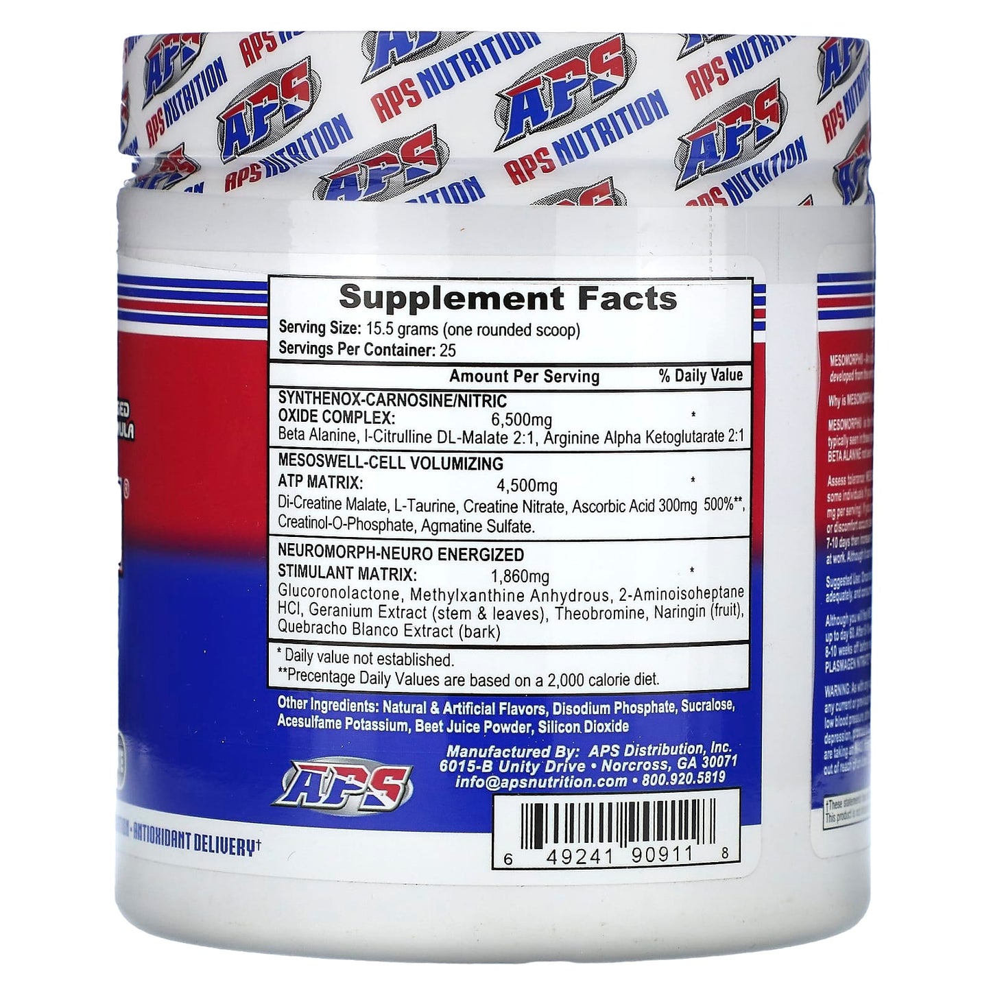 APS Mesomorph Watermelon Pre-Workout Supplement 13.68oz - Image 2