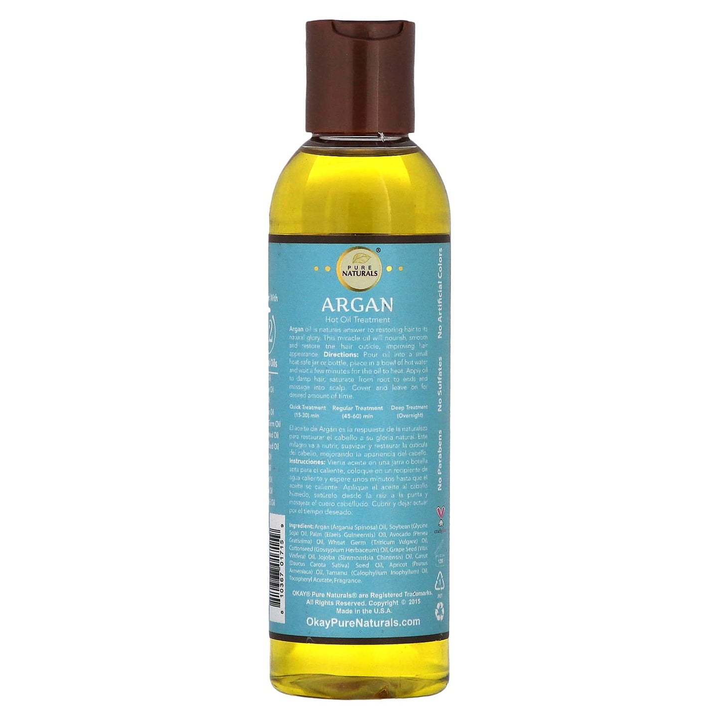 Okay Pure Naturals, Argan Hot Oil Treatment, 6 oz (177 ml) - Image 2