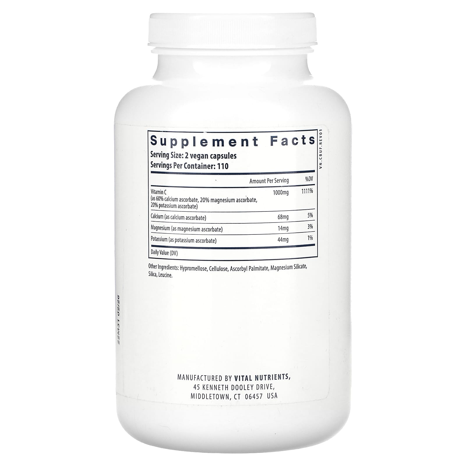 Vital Nutrients, Buffered C, 220 Vegan Capsules - Image 2
