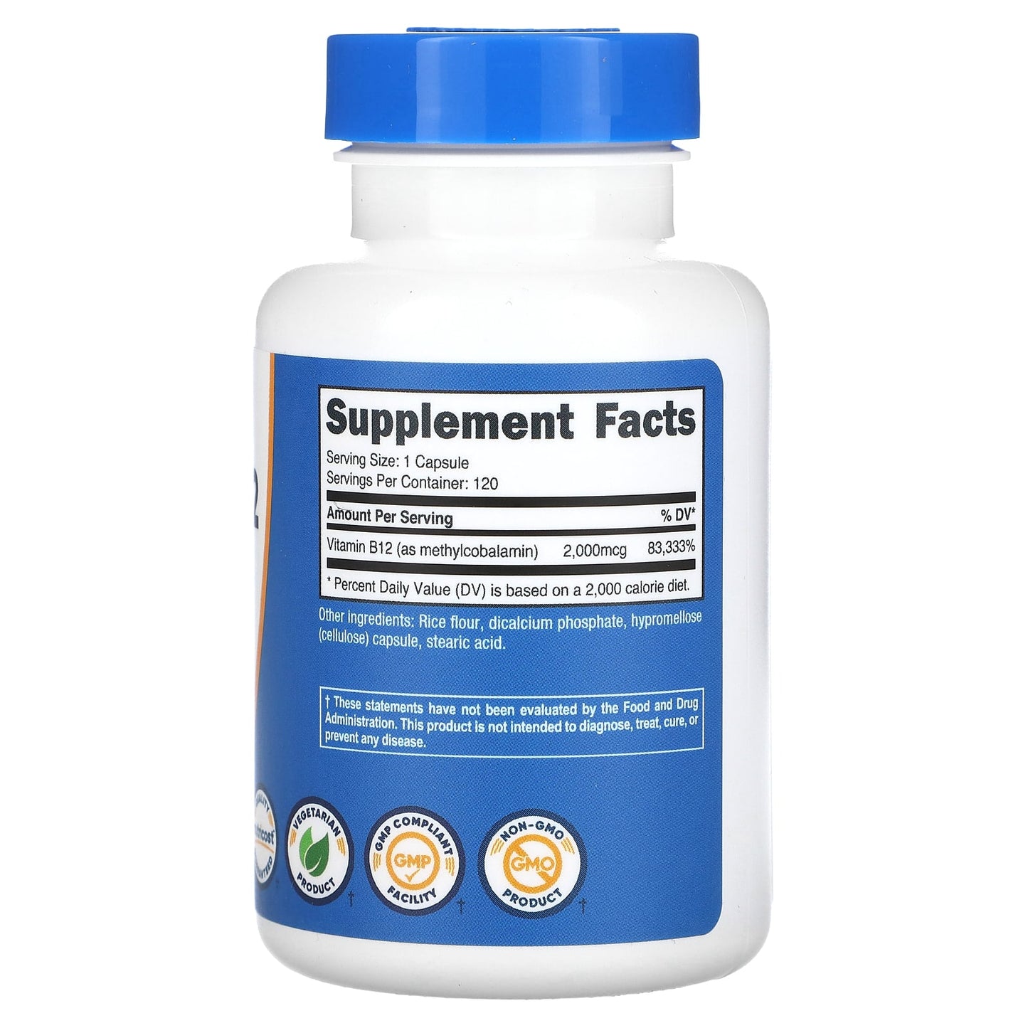 Nutricost, Vitamin B12, 2,000 mcg, 120 Capsules - Image 2