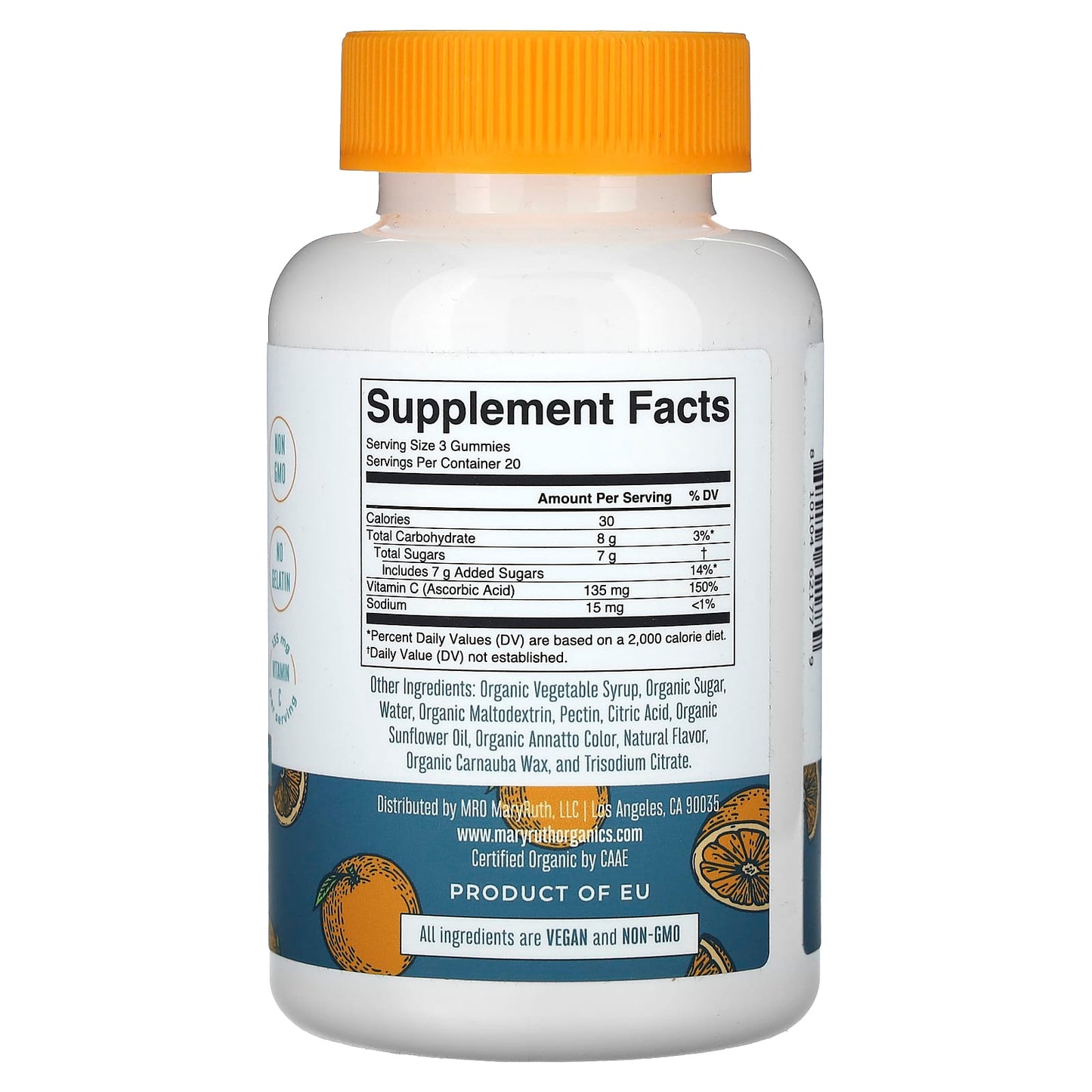 MaryRuth's, Organic Vitamin C Gummies, Orange, 60 Gummies (45 mg per Gummy) - Image 2