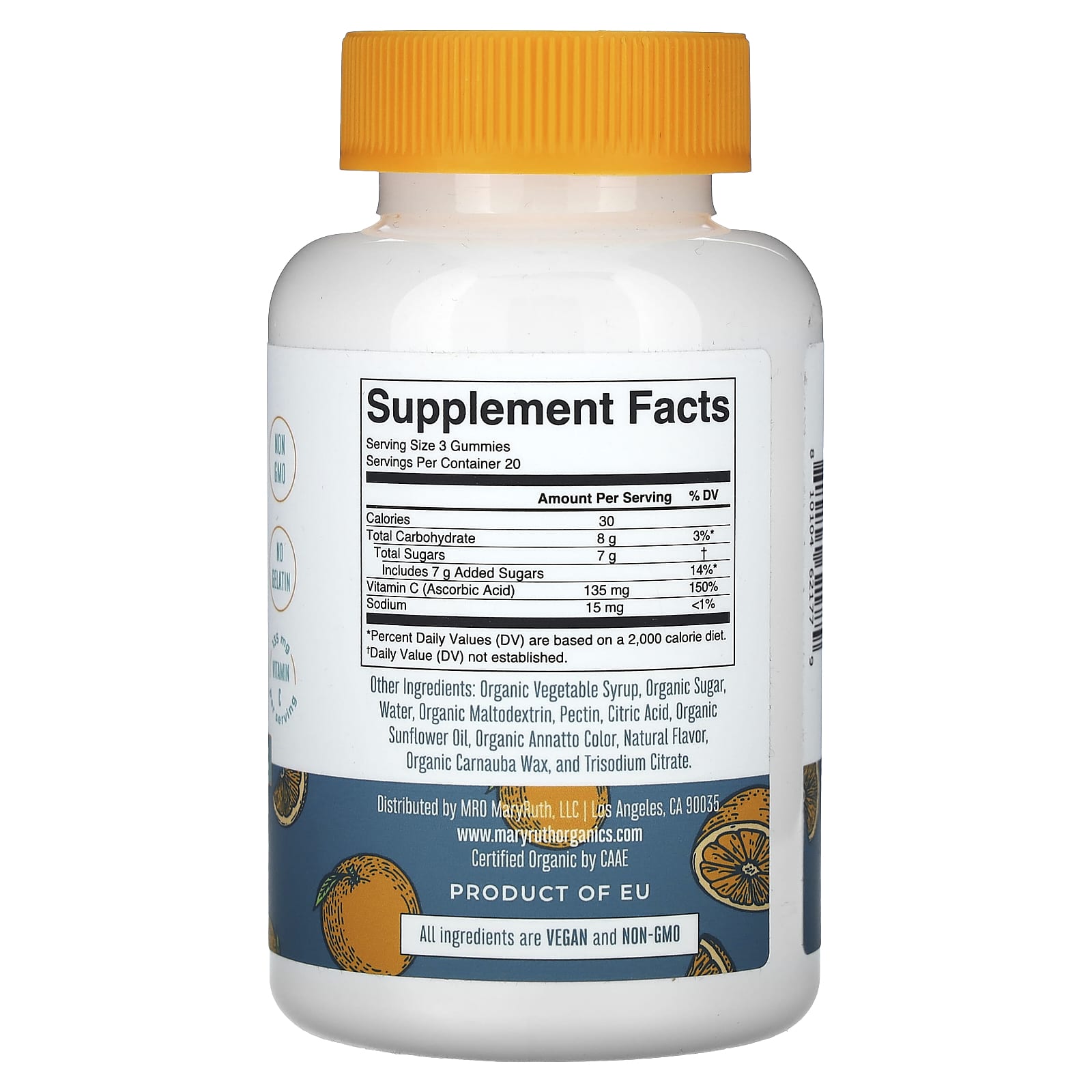 MaryRuth's, Organic Vitamin C Gummies, Orange, 60 Gummies (45 mg per Gummy) - Image 2