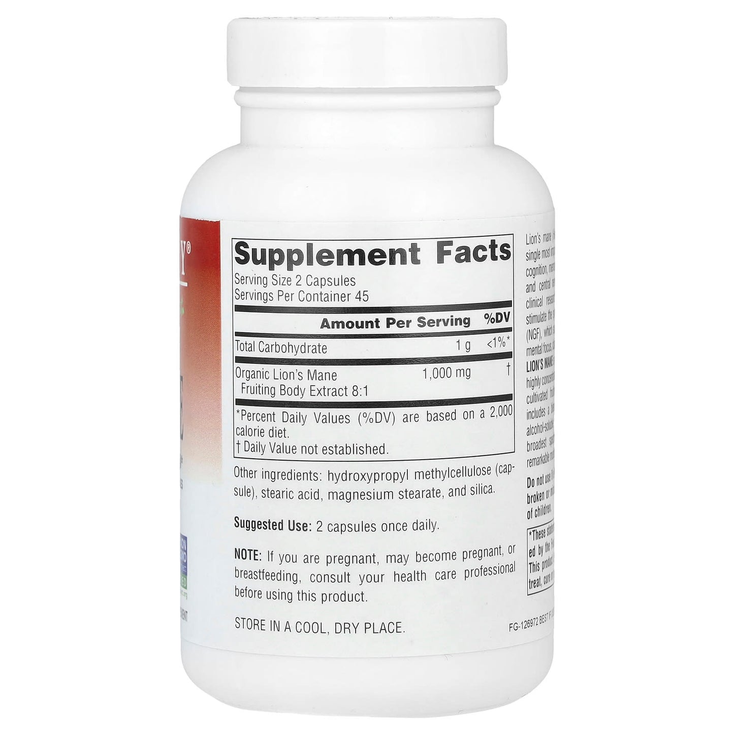 Planetary Herbals, Lion's Mane, 90 Vegan Capsules (500 mg per Capsule) - Image 2