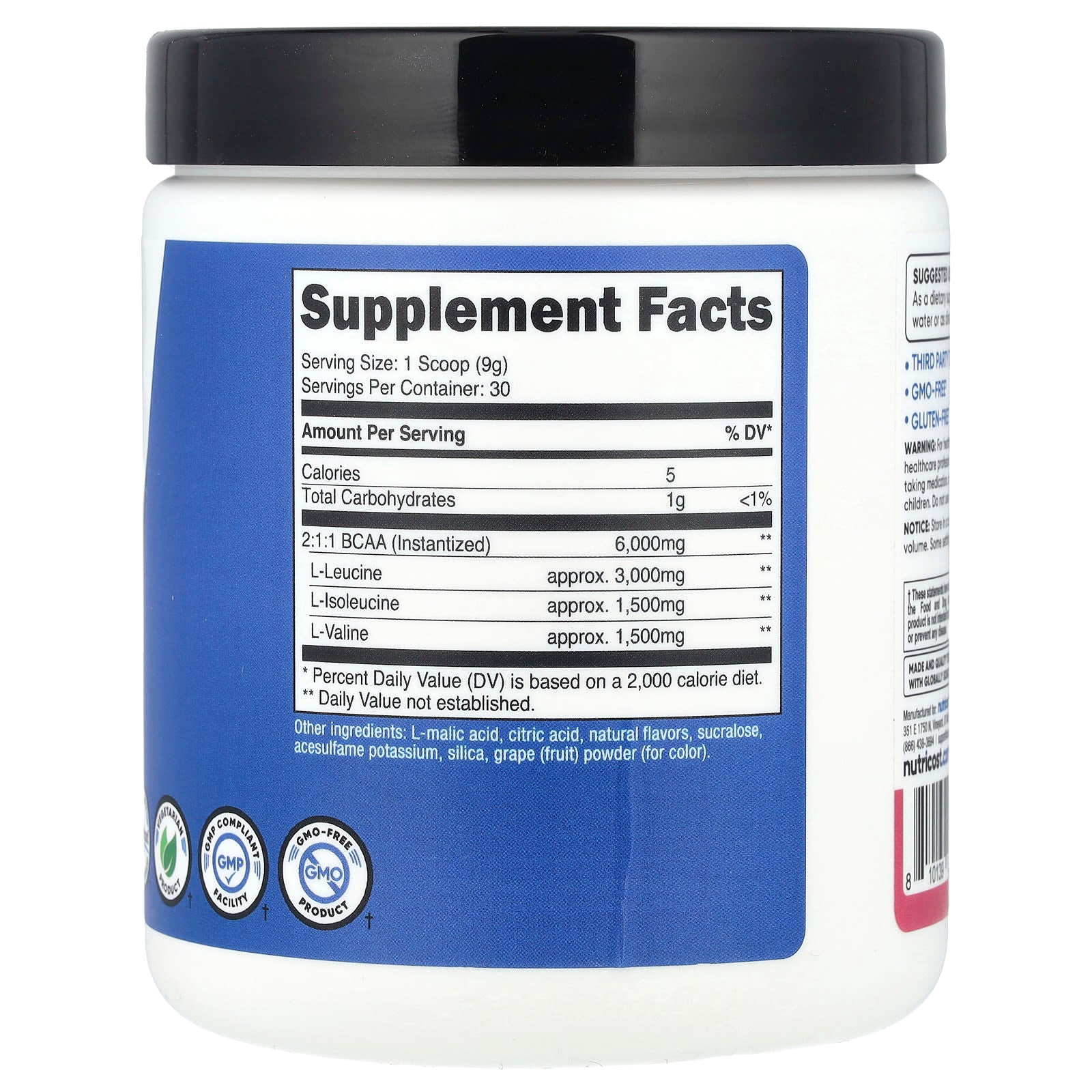 Nutricost, Performance, BCAA, Pomegranate Guava , 9.8 oz (273 g) - Image 2