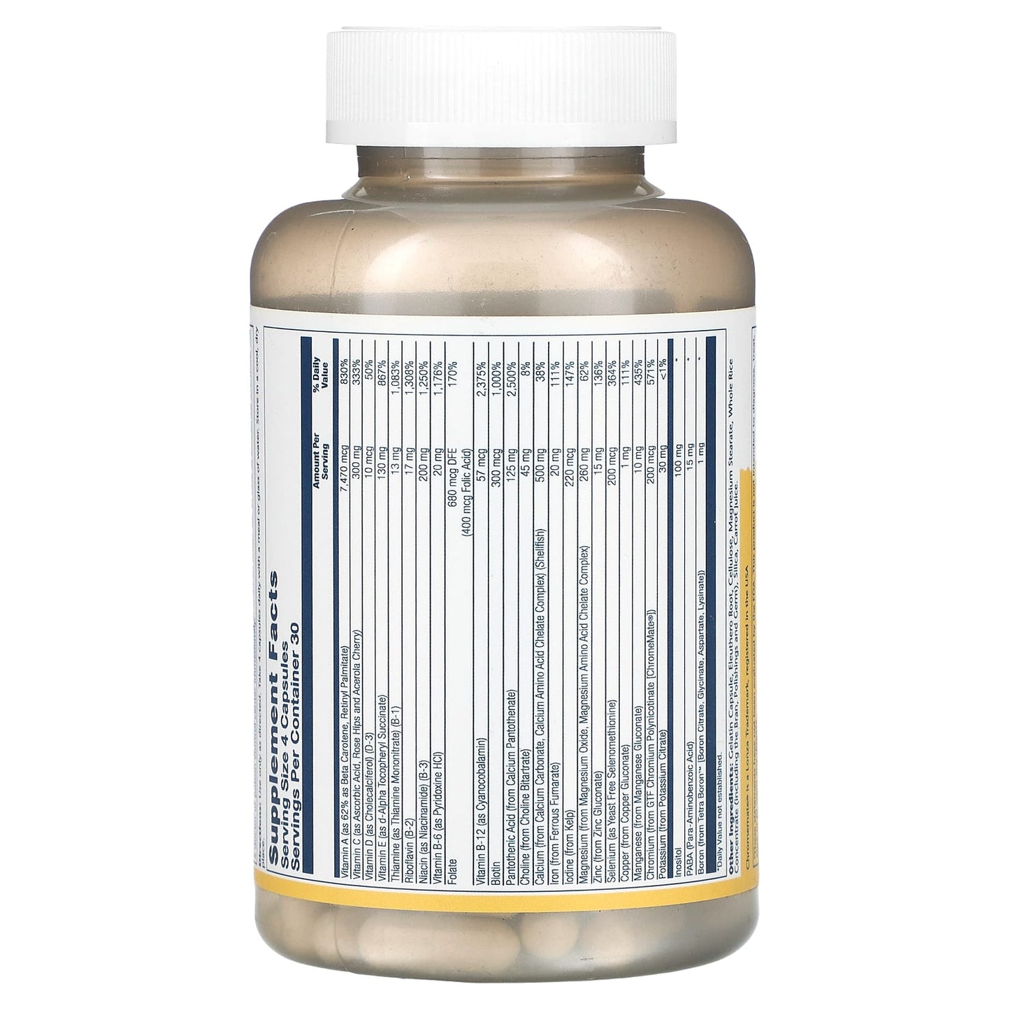 Solaray, High Potency Multi-Vita Mega-Mineral, Multivitamin, 120 Capsules - Image 2