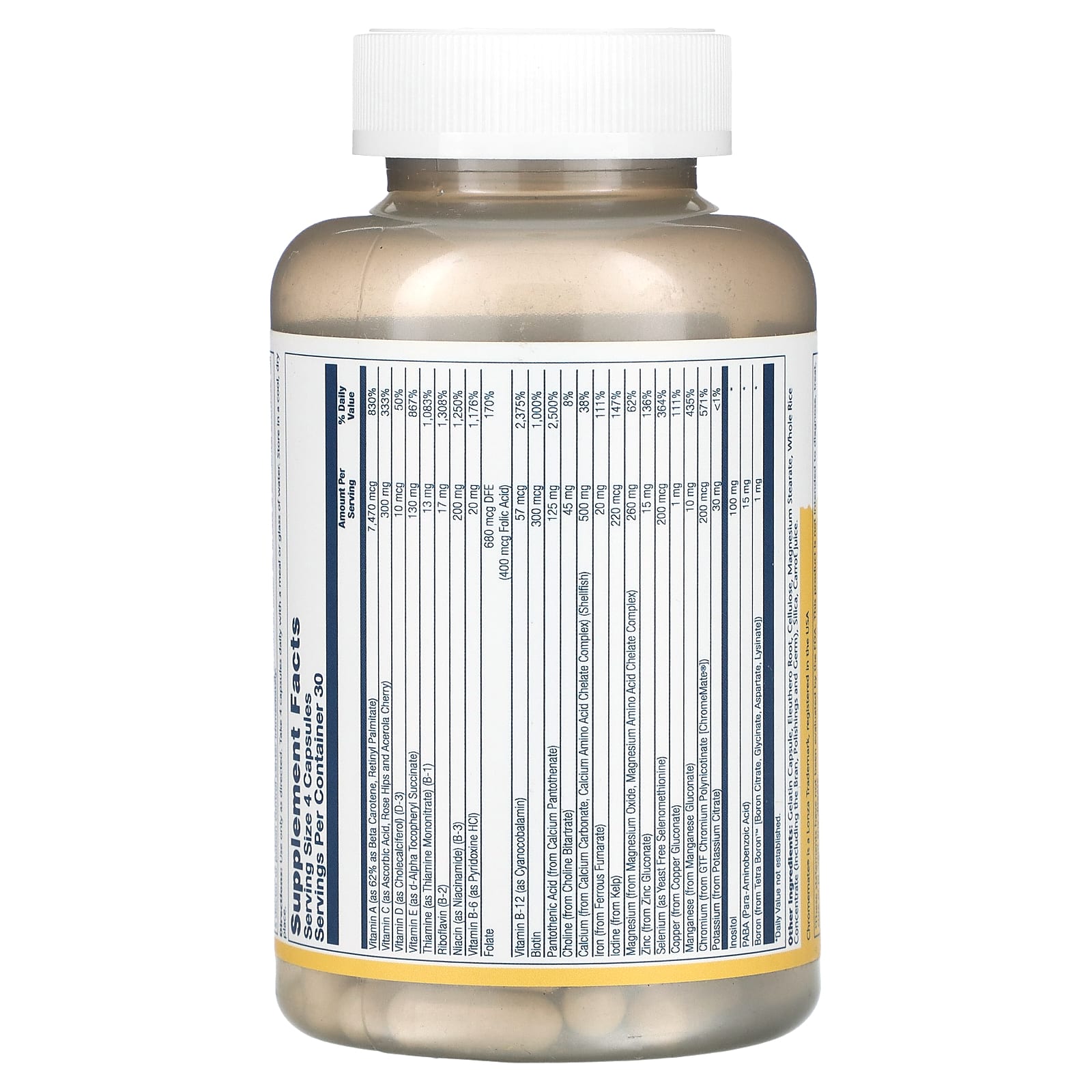 Solaray, High Potency Multi-Vita Mega-Mineral, Multivitamin, 120 Capsules - Image 2