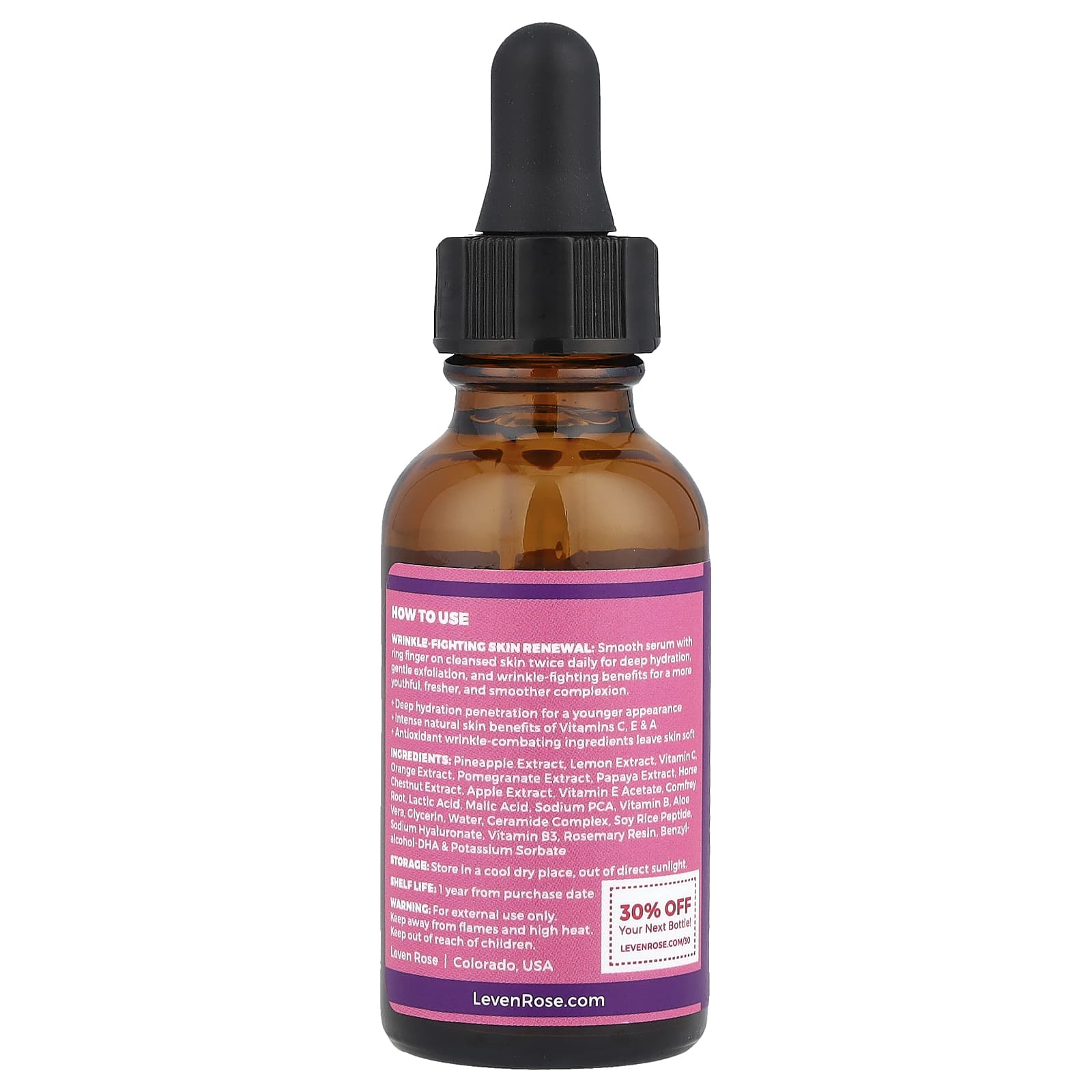 Leven Rose, Vitamin C Brightening Serum , 1 fl oz (30 ml) - Image 2