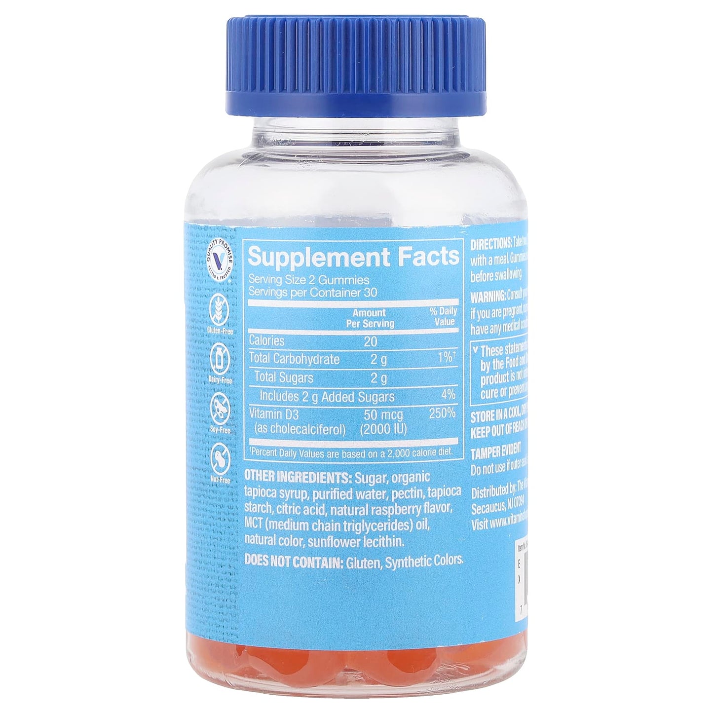 The Vitamin Shoppe, Vitamin D3 Gummies, Raspberry, 60 Gummies (25 mcg per Gummy) - Image 2