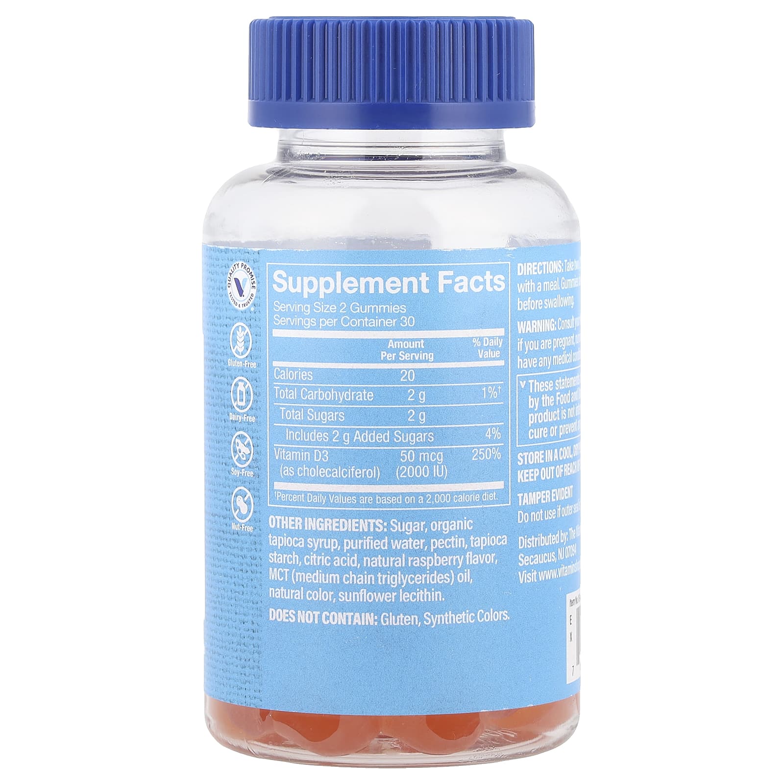 The Vitamin Shoppe, Vitamin D3 Gummies, Raspberry, 60 Gummies (25 mcg per Gummy) - Image 2