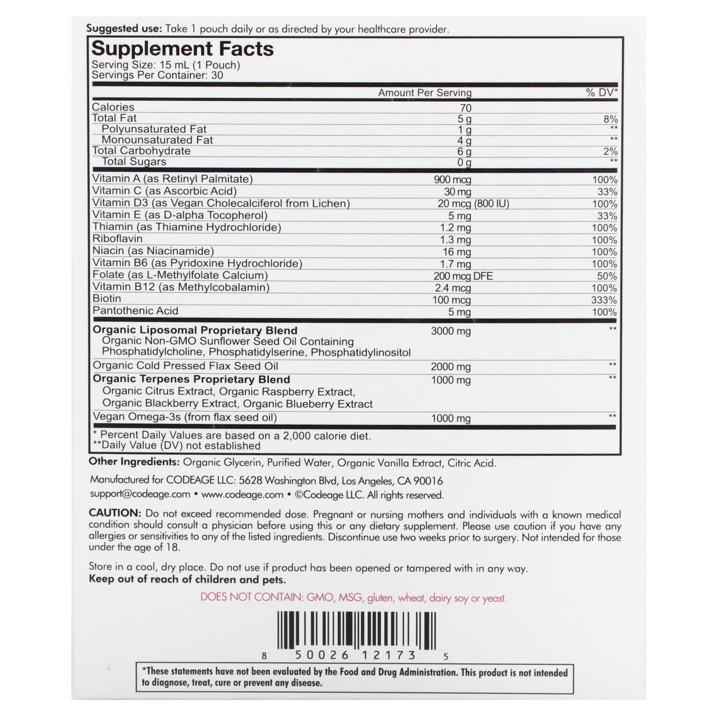 CodeAge Women's Daily Formula: Liposomal Vitamins & Omega-3 - Image 2