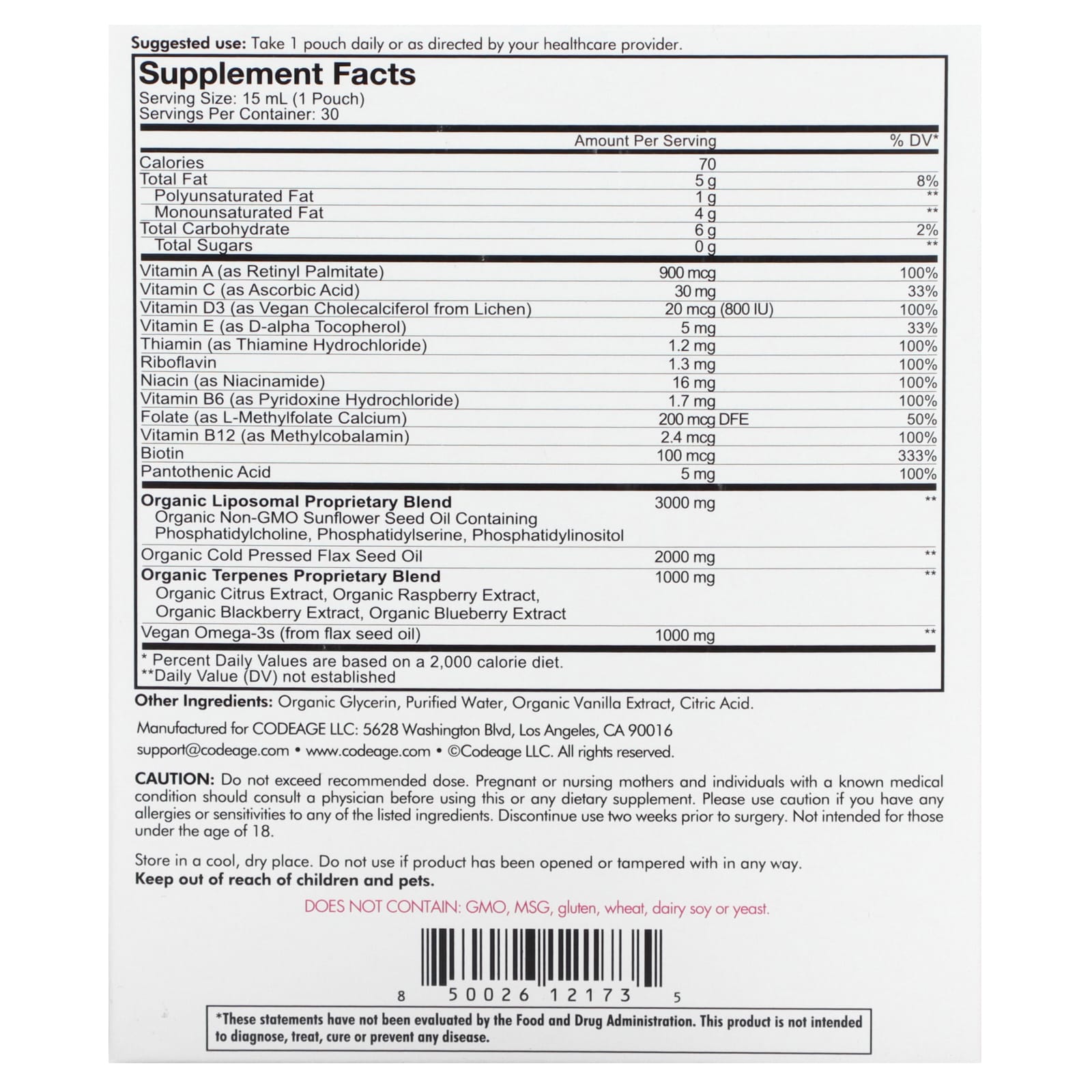 CodeAge Women's Daily Formula: Liposomal Vitamins & Omega-3 - Image 2